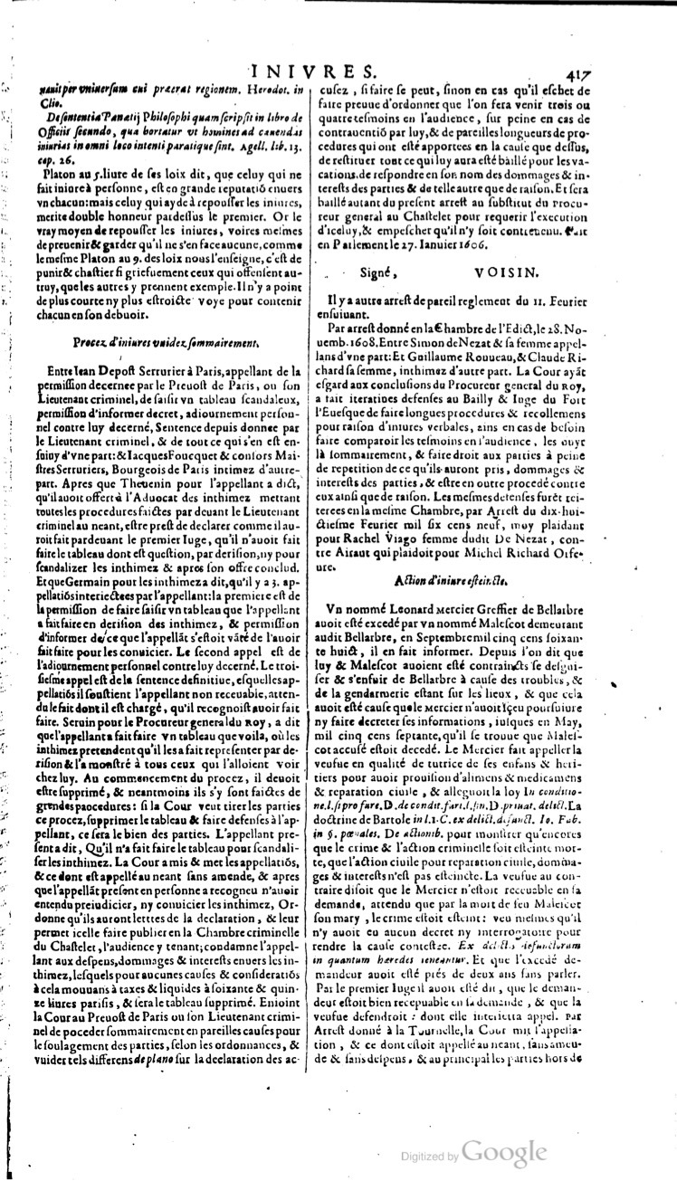 1629 - Veuve Nicolas Buon - Trésor du droit français (21754 T. 2) - BM Lyon