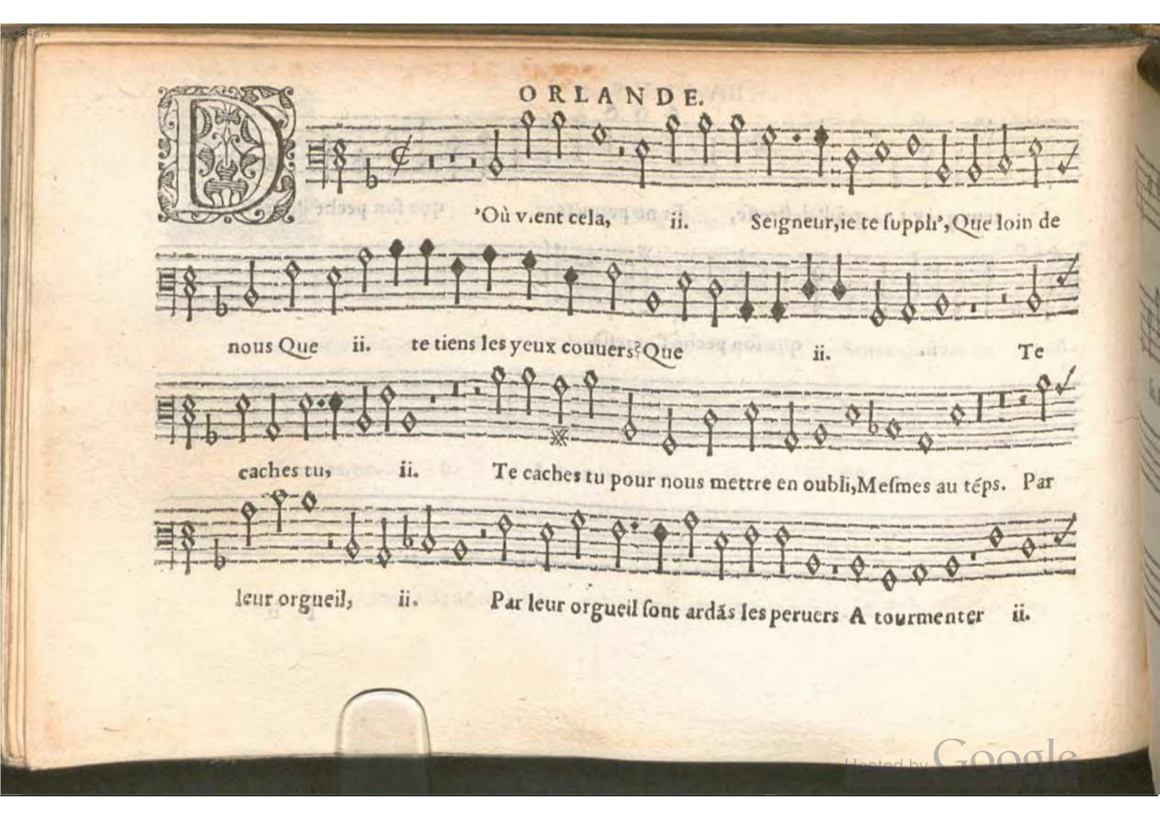 1576 - [Pierre de Saint-André] - Trésor de musique d’Orlande de Lassus Bassus - BSB Munich
