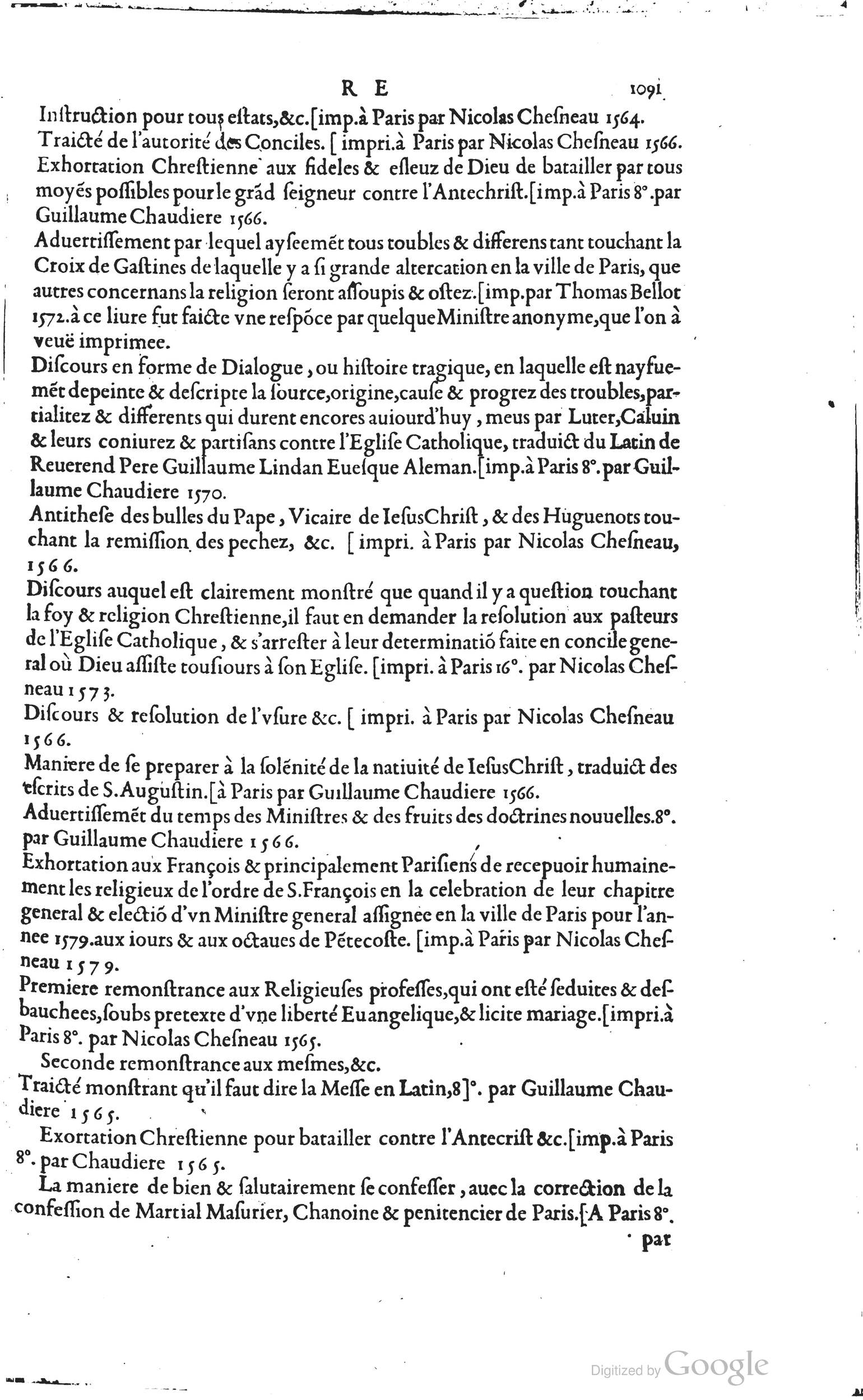 1585 - Barthélemy Honorat - Bibliothèques françaises - BSB Munich