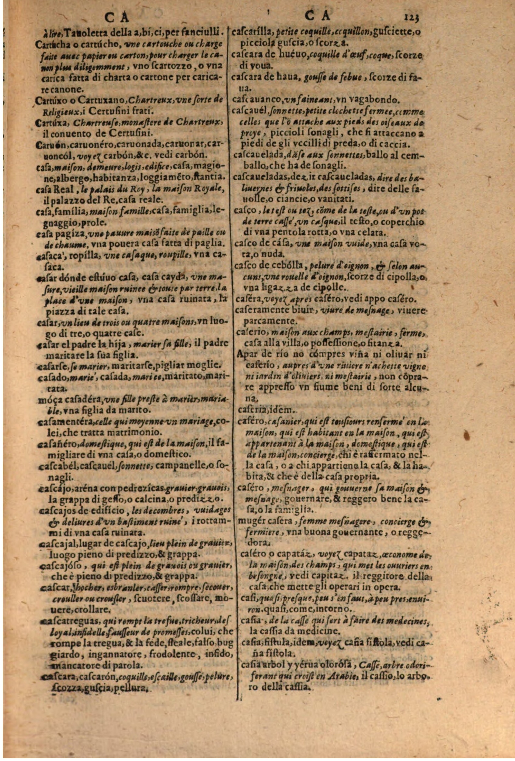 1606 - Samuel Crespin - Thresor des trois langues, francoise, italiene et espagnolle - BSB Munich