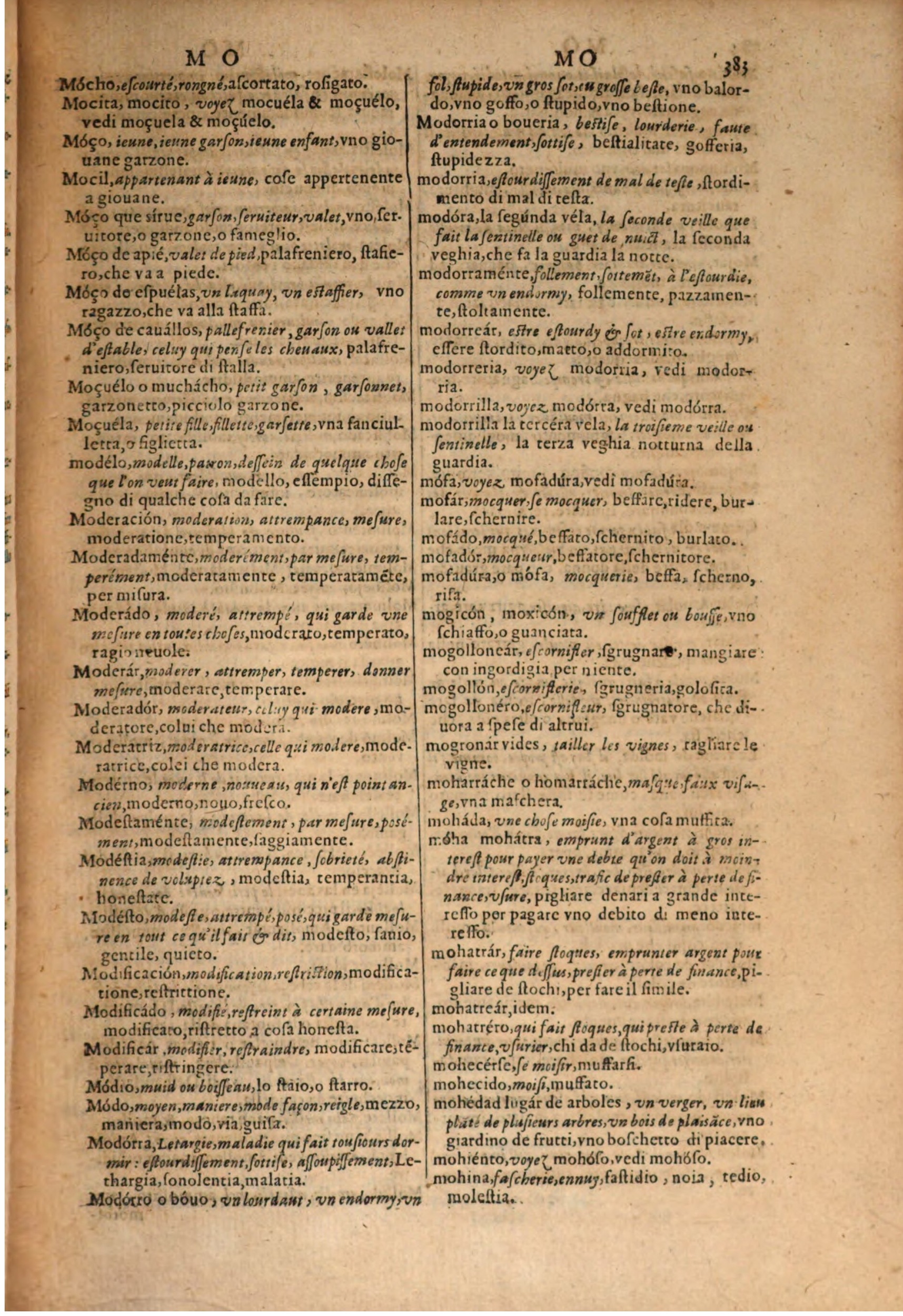 1606 - Samuel Crespin - Thresor des trois langues, francoise, italiene et espagnolle - BSB Munich
