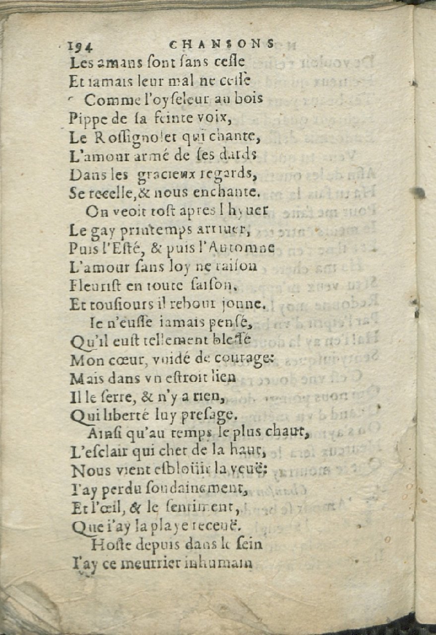 1575 - Pierre Brenouzet - Trésor de tous les recueils de chansons, tant amoureuses, rustiques, que musicales - Det KLG Copenhague