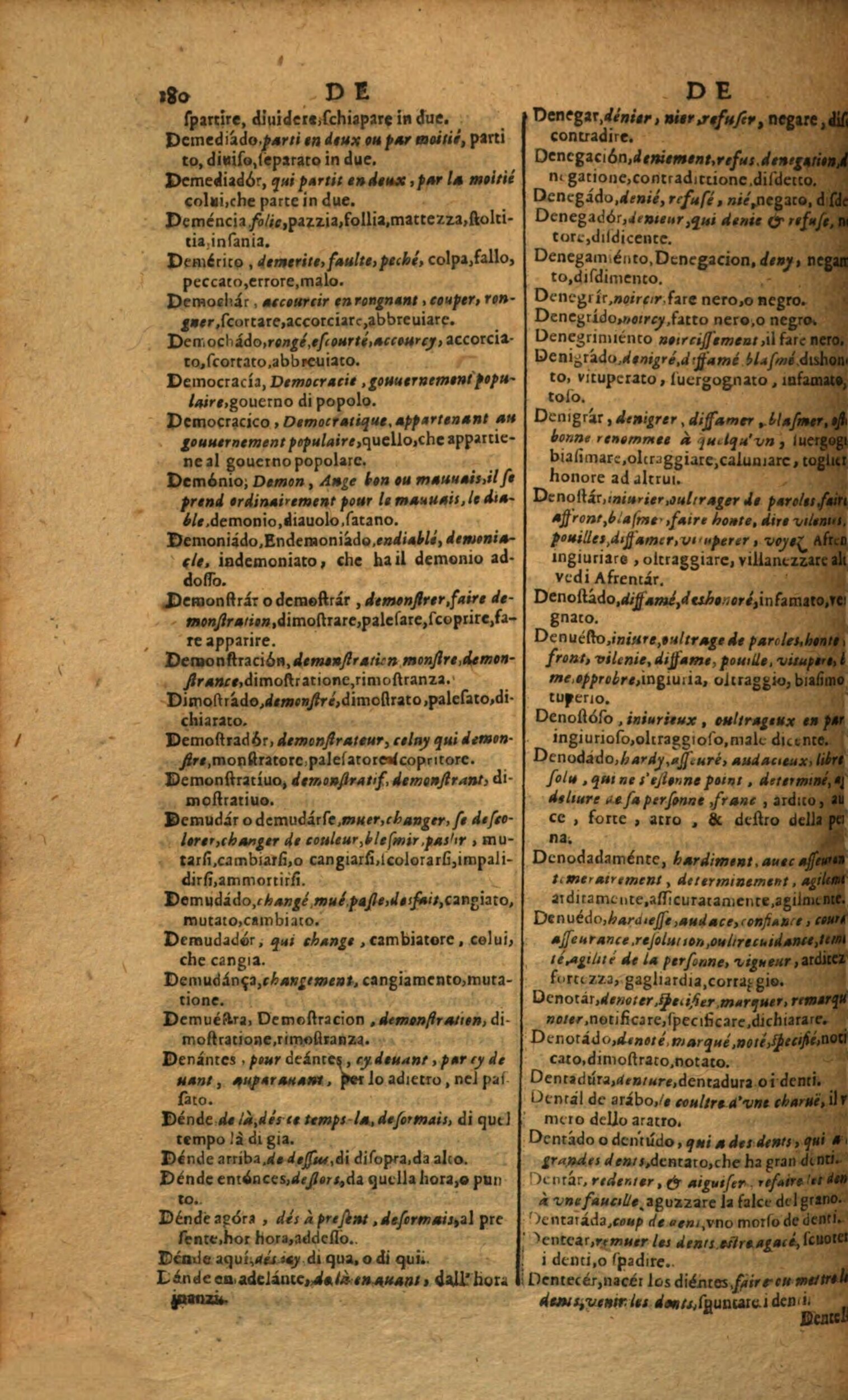 1617 - Samuel Crespin - Trésor des trois langues espagnole, française et italienne (Première partie) - Regensburg