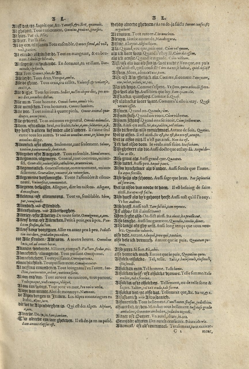 1573 - Christophe Plantin - Trésor du langage bas-allemand - Greifswald
