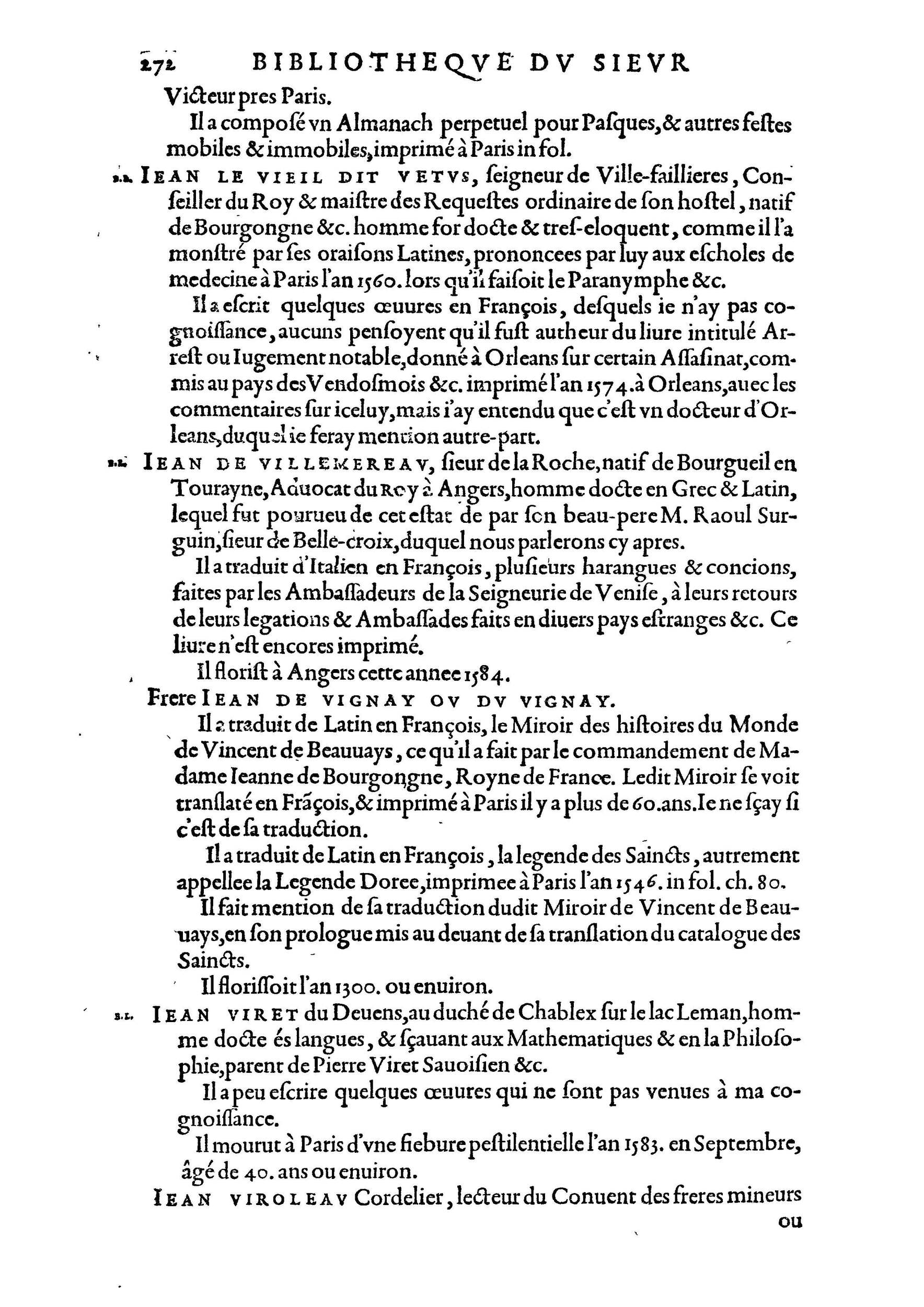 1584 - Abel L&#039;Angelier - Bibliothèques françaises - BnF