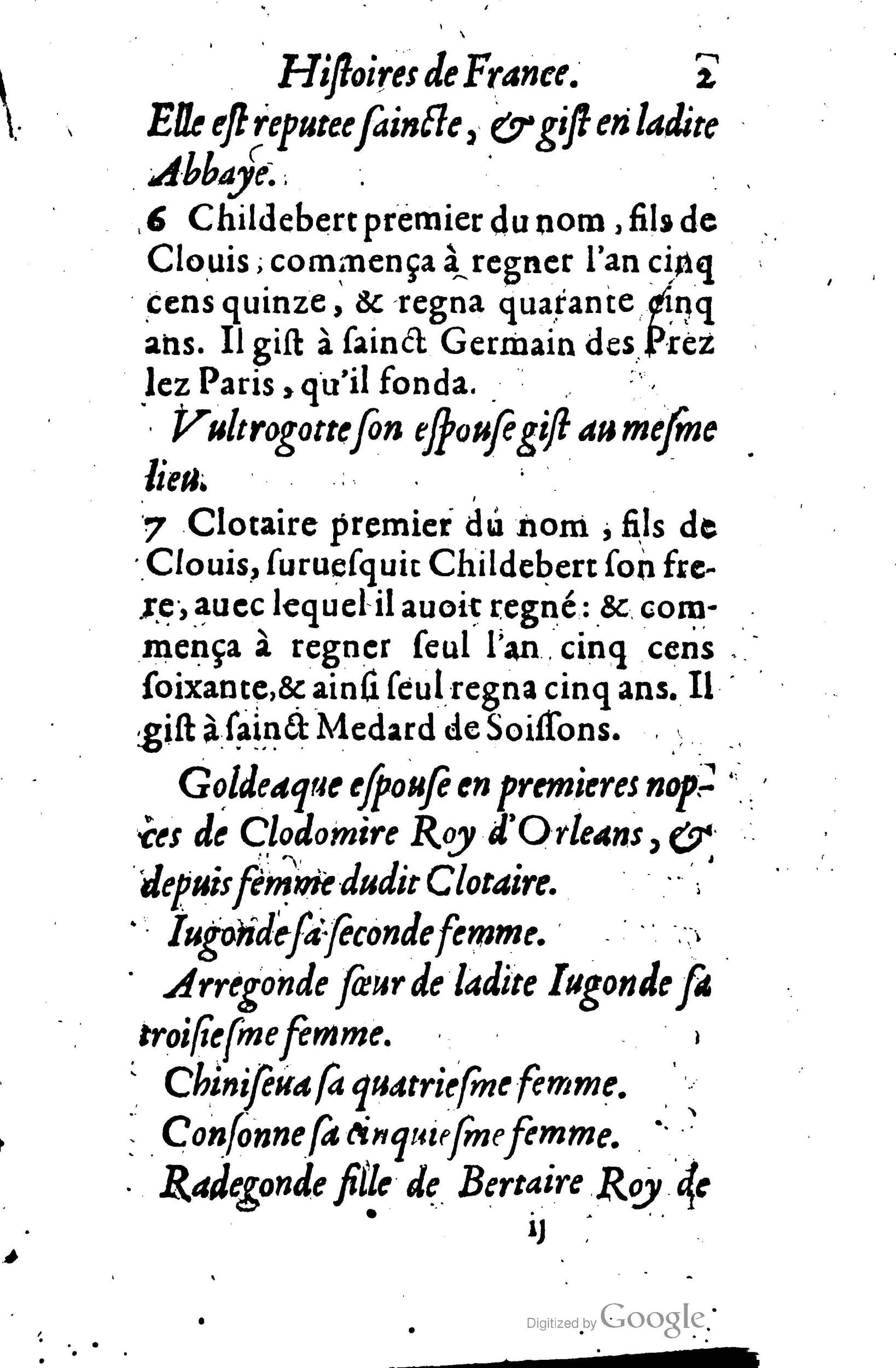 1619 - Jean Corrozet - Trésor des histoires de France - BSB Munich