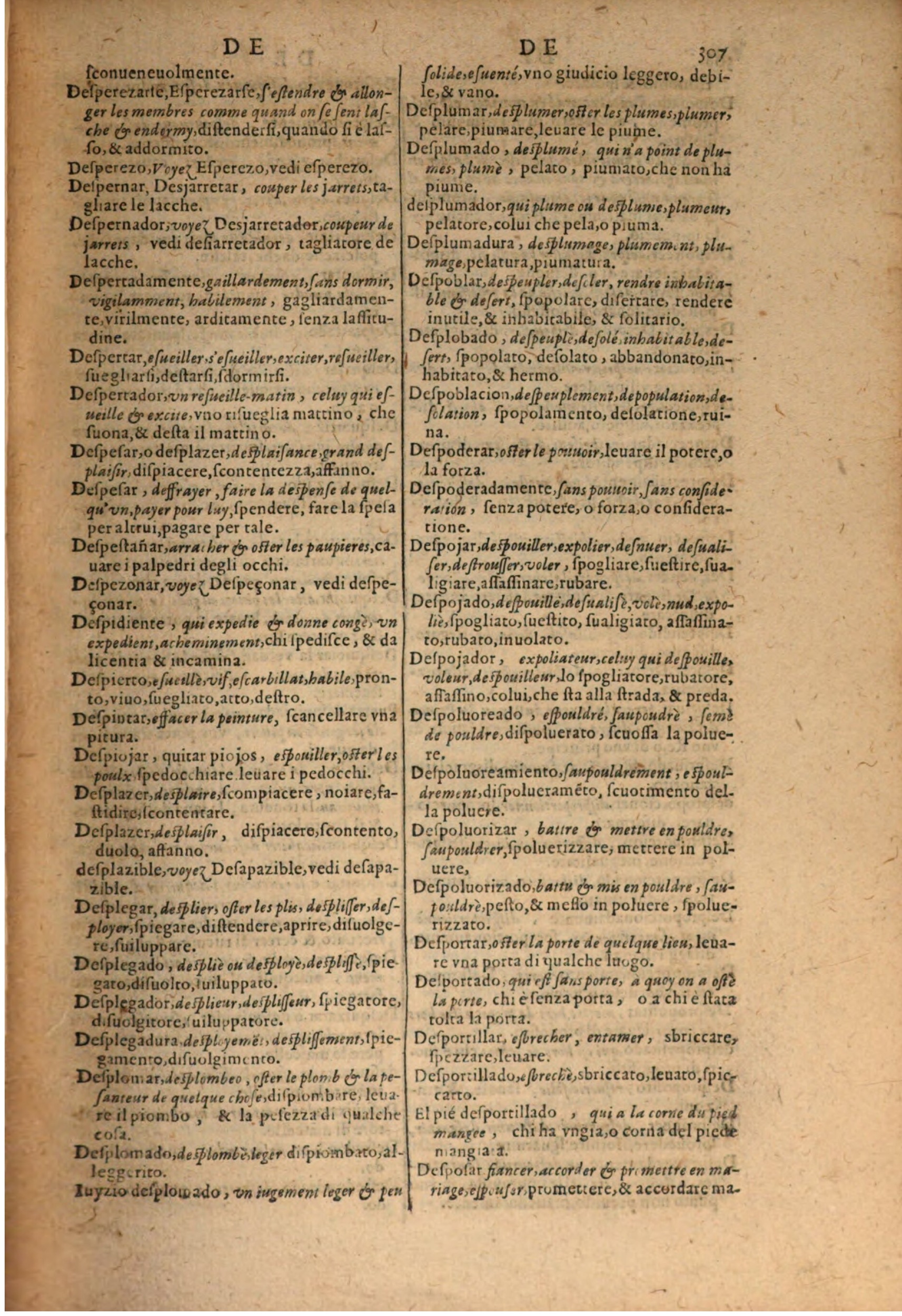 1606 - Samuel Crespin - Thresor des trois langues, francoise, italiene et espagnolle - BSB Munich