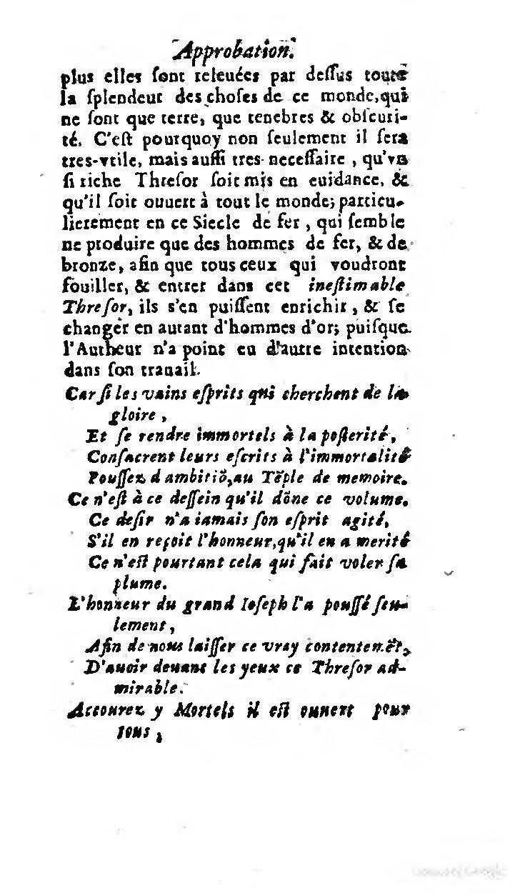 1646 - Jean Piot - Trésor inestimable de Saint-Joseph - BNC Rome