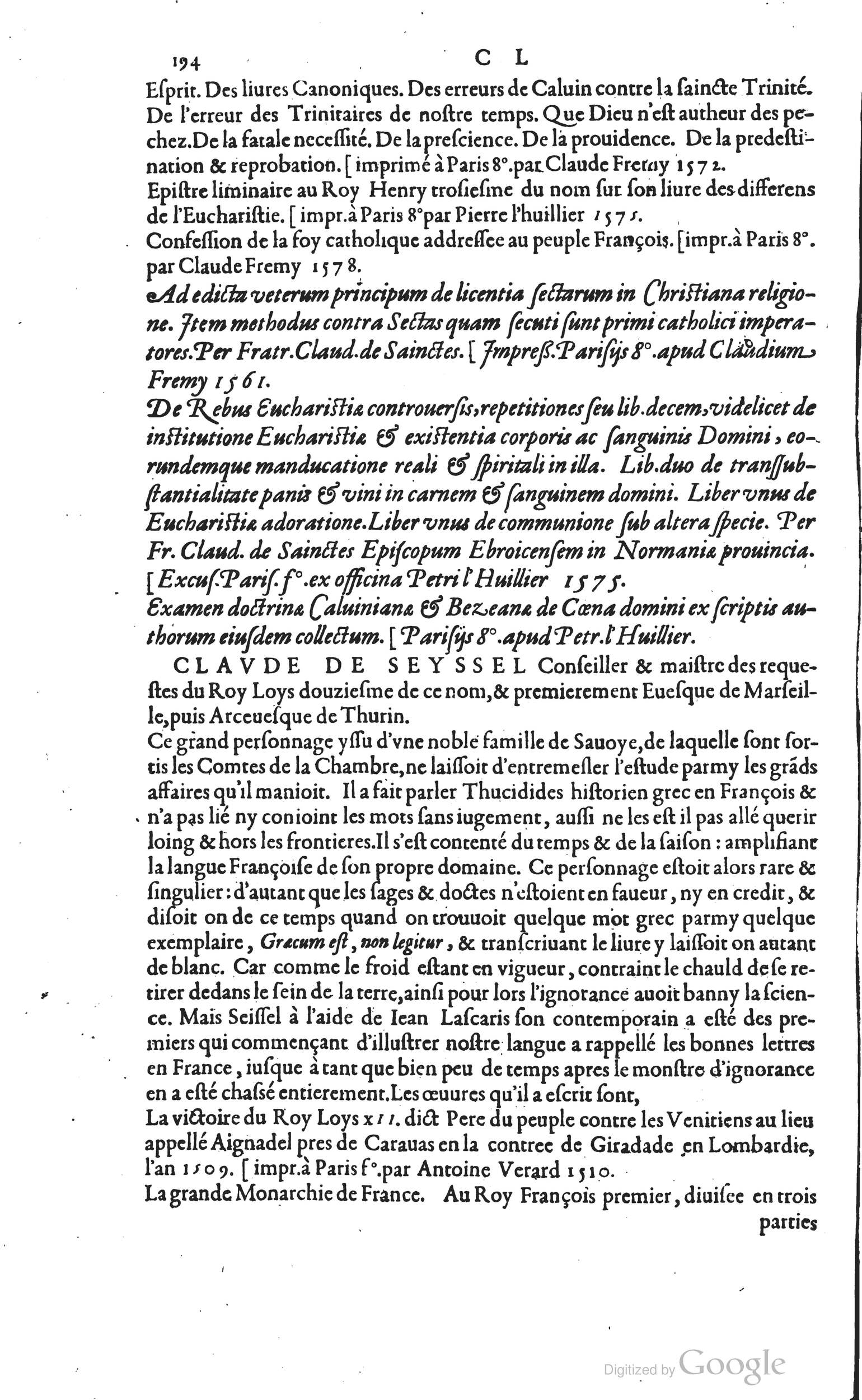 1585 - Barthélemy Honorat - Bibliothèques françaises - BSB Munich