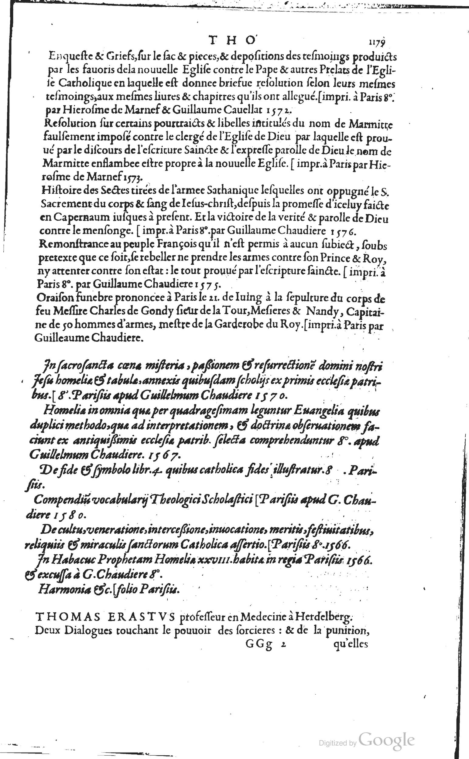 1585 - Barthélemy Honorat - Bibliothèques françaises - BSB Munich