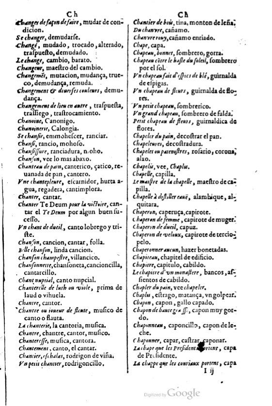 1621 - Adrian Tiffaine - Trésor des deux langues espagnole et française - BM Lyon