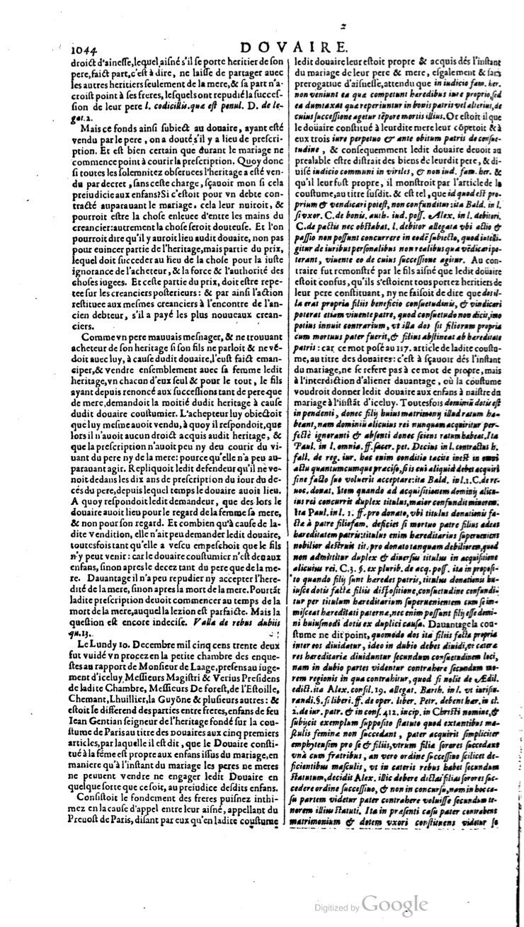 1629 - Veuve Nicolas Buon - Trésor du droit français (21754 T. 1) - BM Lyon