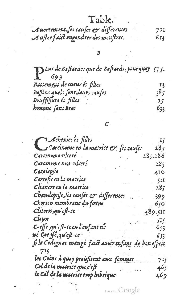 1585 - Jacques du Puis - Trésor des remèdes secrets pour les maladies des femmes - BnF 1585 - Jacques du Puis - Trésor des remèdes secrets pour les maladies des femmes - BnF