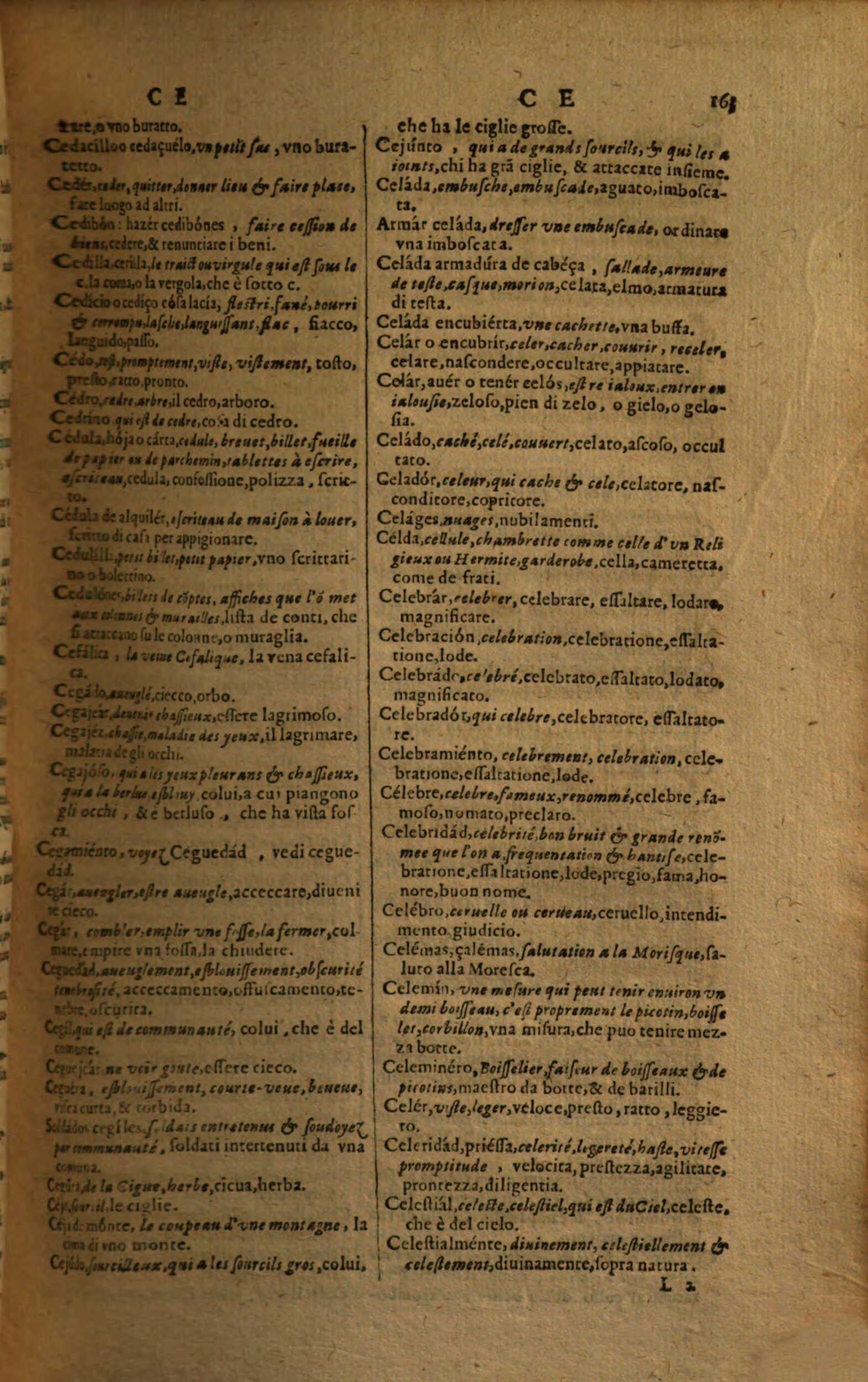 1617 - Samuel Crespin - Trésor des trois langues espagnole, française et italienne (Première partie) - Regensburg