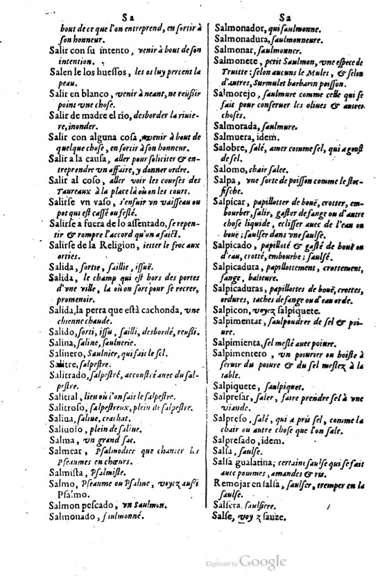 1621 - Adrian Tiffaine - Trésor des deux langues espagnole et française - BM Lyon