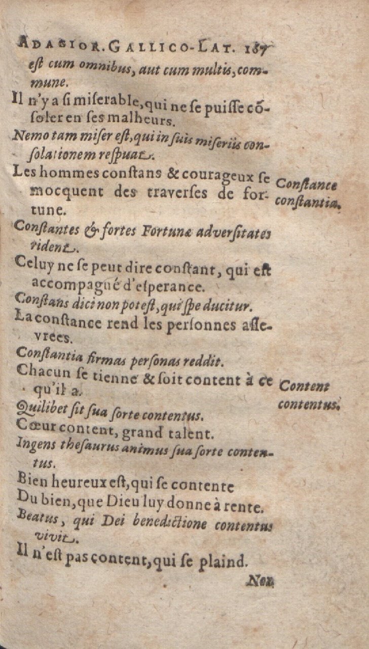 1612 - Dominicus Custos - Trésor des proverbes français  - Bibliopol-Olomuc