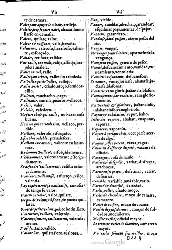 1616 - Veuve Marc Orry - Trésor des deux langues espagnole et française (Première et Seconde parties) - BM Lyon