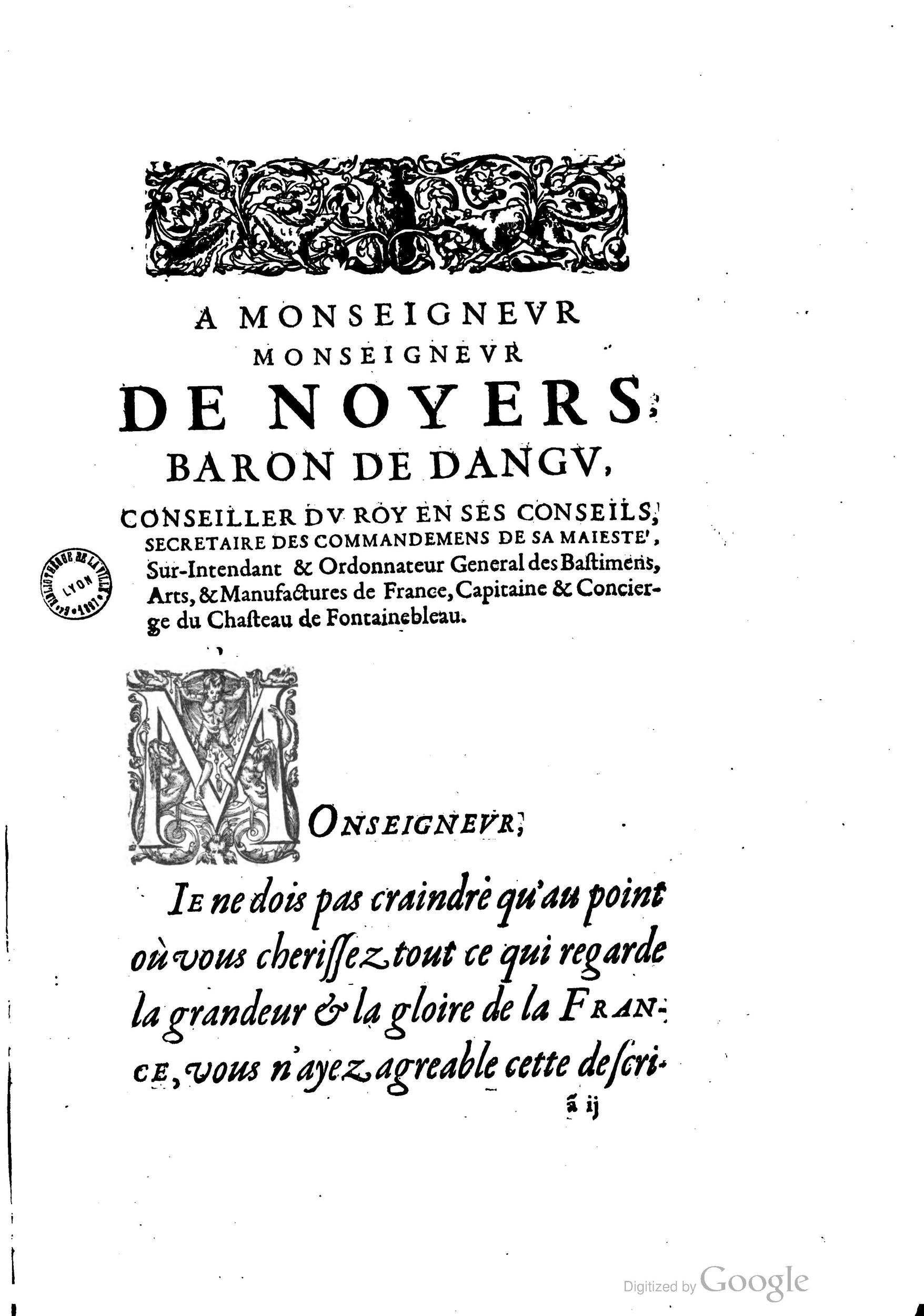 1642 - Sébastien Cramoisy - Trésor des merveilles de la maison royale de Fontainebleau - BM Lyon 1642 - Sébastien Cramoisy - Trésor des merveilles de la maison royale de Fontainebleau - BM Lyon