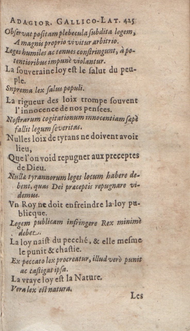 1612 - Dominicus Custos - Trésor des proverbes français  - Bibliopol-Olomuc