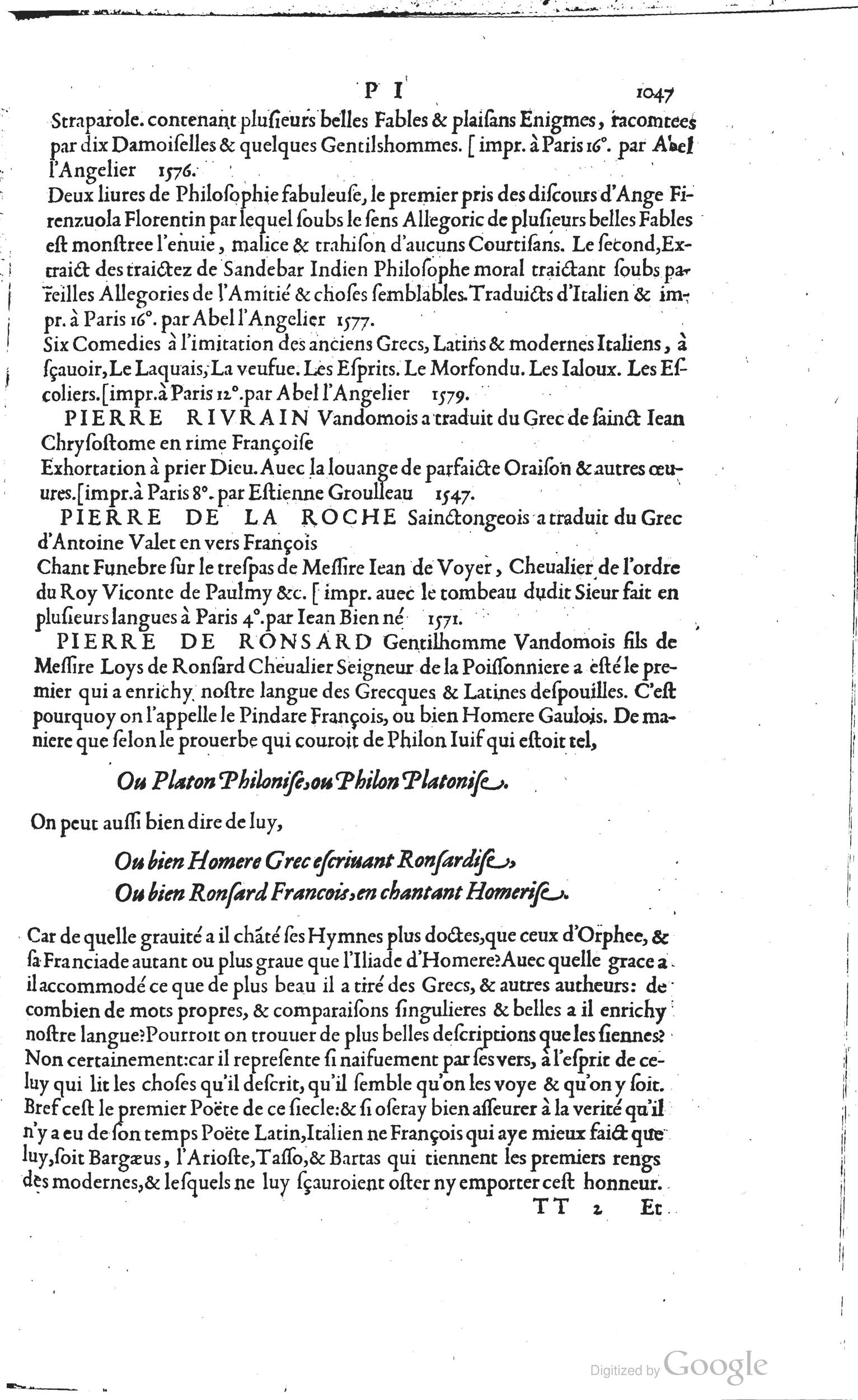 1585 - Barthélemy Honorat - Bibliothèques françaises - BSB Munich