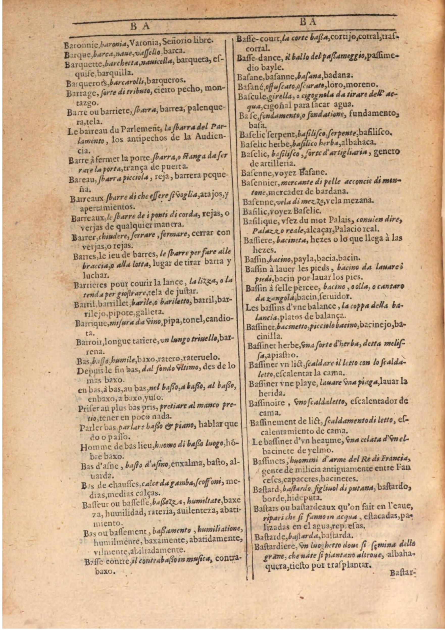 1609 - Philippe Albert et Alexandre Pernet - Trésor des trois langues française, italienne et espagnole (Seconde partie) - BSB Munich 1609 - Philippe Albert et Alexandre Pernet - Trésor des trois langues française, italienne et espagnole (Seconde partie) - BSB Munich