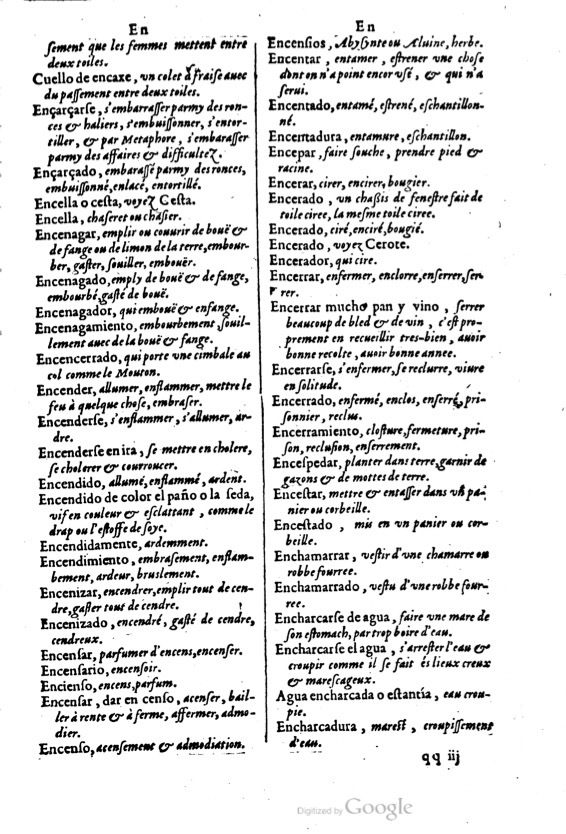 1621 - Adrian Tiffaine - Trésor des deux langues espagnole et française - BM Lyon