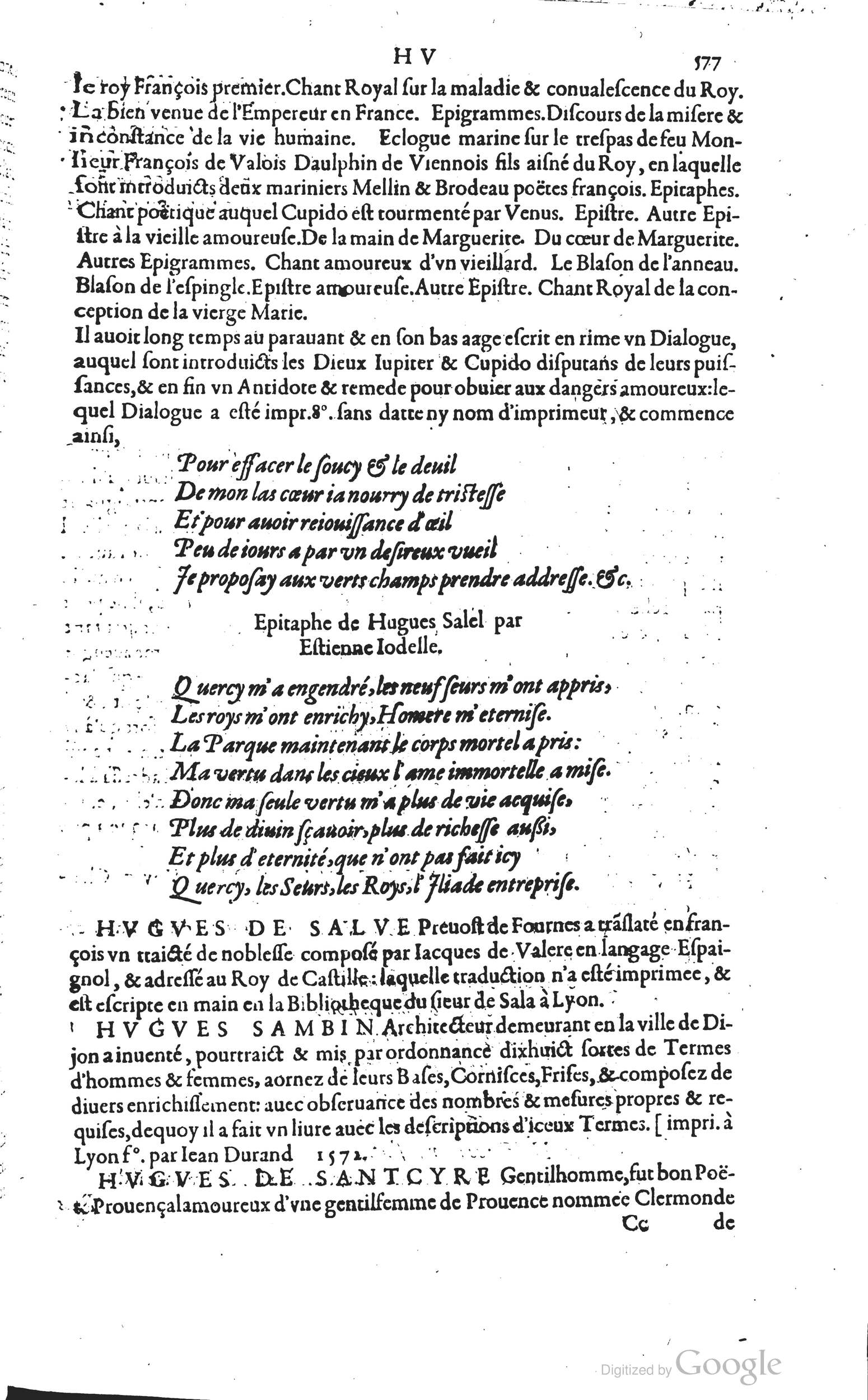 1585 - Barthélemy Honorat - Bibliothèques françaises - BSB Munich