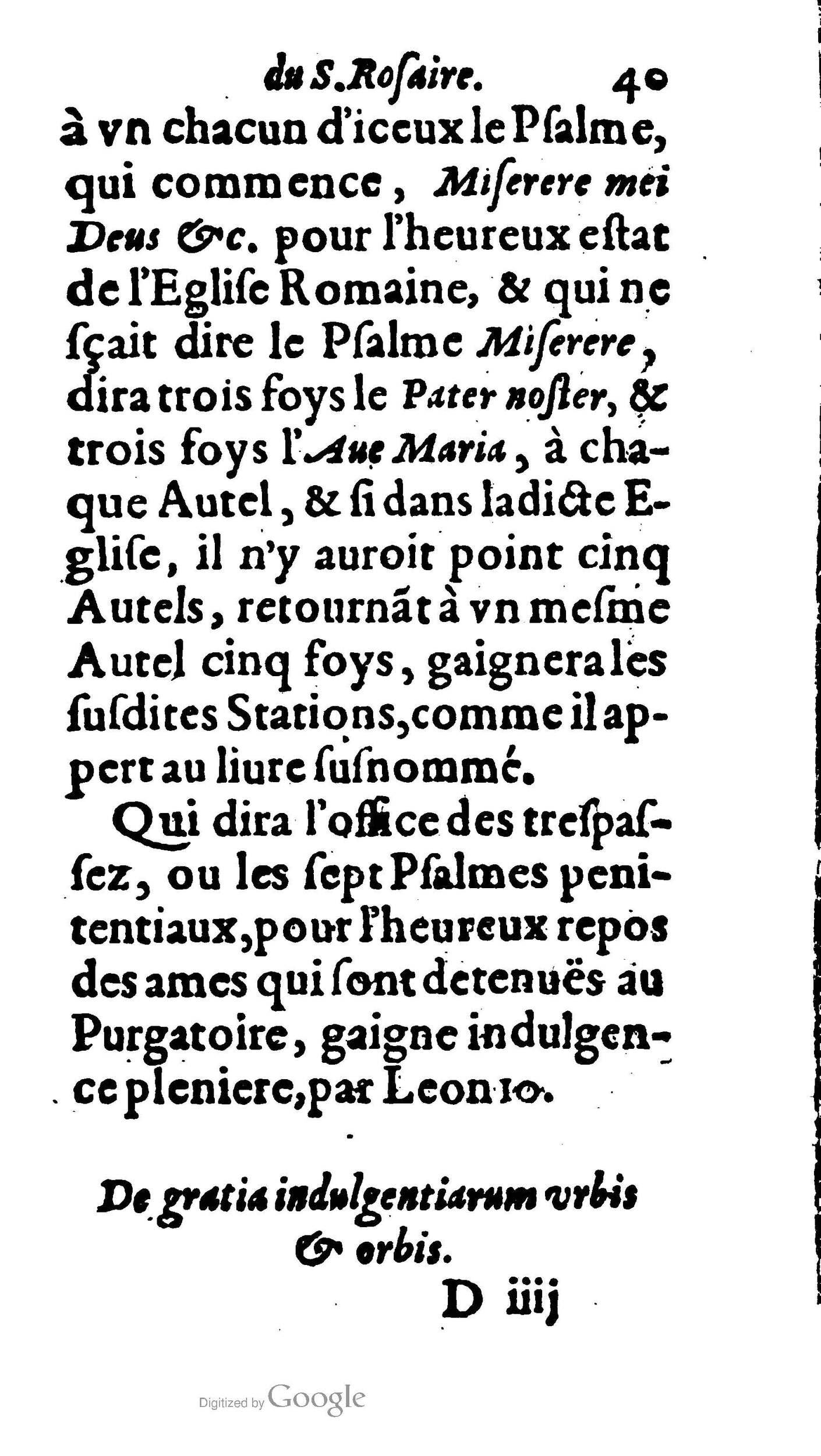 1604 - Jean Le Bouc - Trésor des indulgences du Saint Rosaire - BM Lyon
