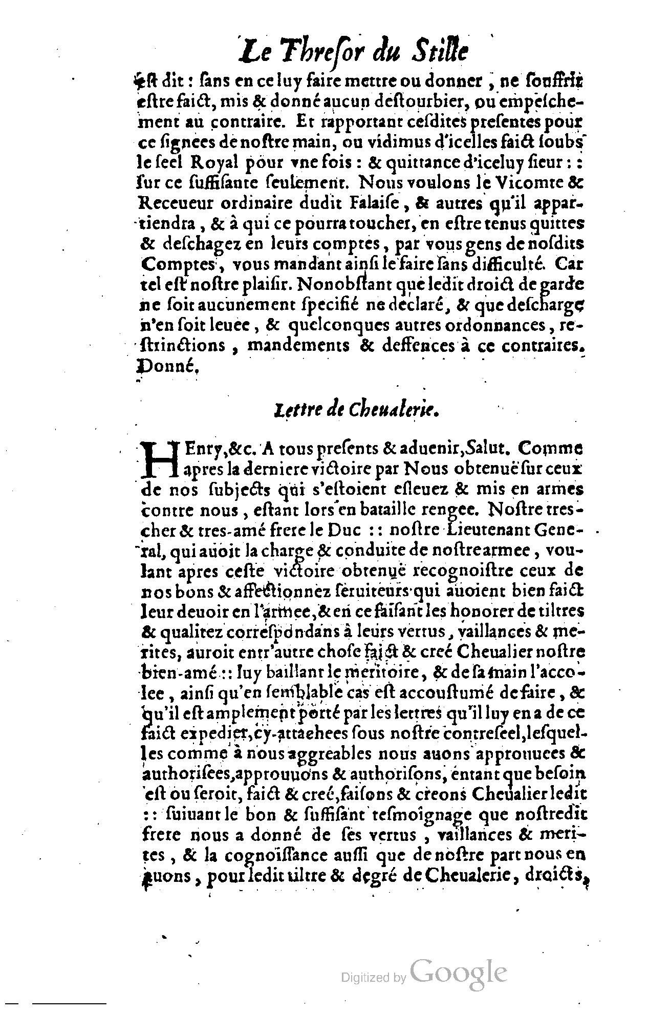 1614 - Jean Richer - Trésor du nouveau style et protocole de la chancellerie de France - BSB Munich
