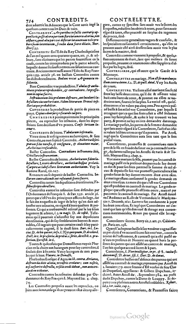1629 - Veuve Nicolas Buon - Trésor du droit français (21754 T. 1) - BM Lyon