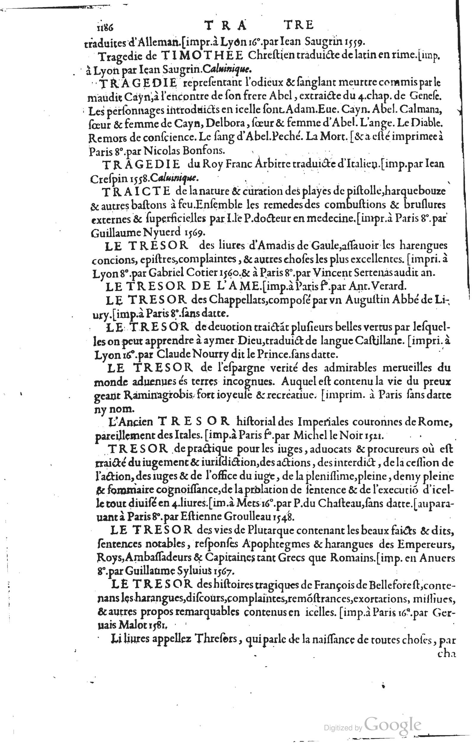 1585 - Barthélemy Honorat - Bibliothèques françaises - BSB Munich