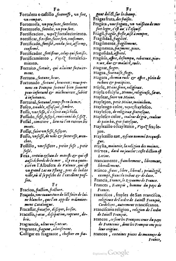 1621 - Adrian Tiffaine - Trésor des deux langues espagnole et française - BM Lyon