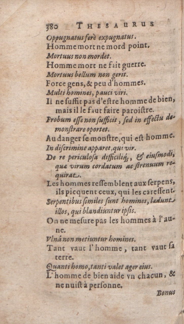 1612 - Dominicus Custos - Trésor des proverbes français - Bibliopol-Olomuc 1612 - Dominicus Custos - Trésor des proverbes français - Bibliopol-Olomuc