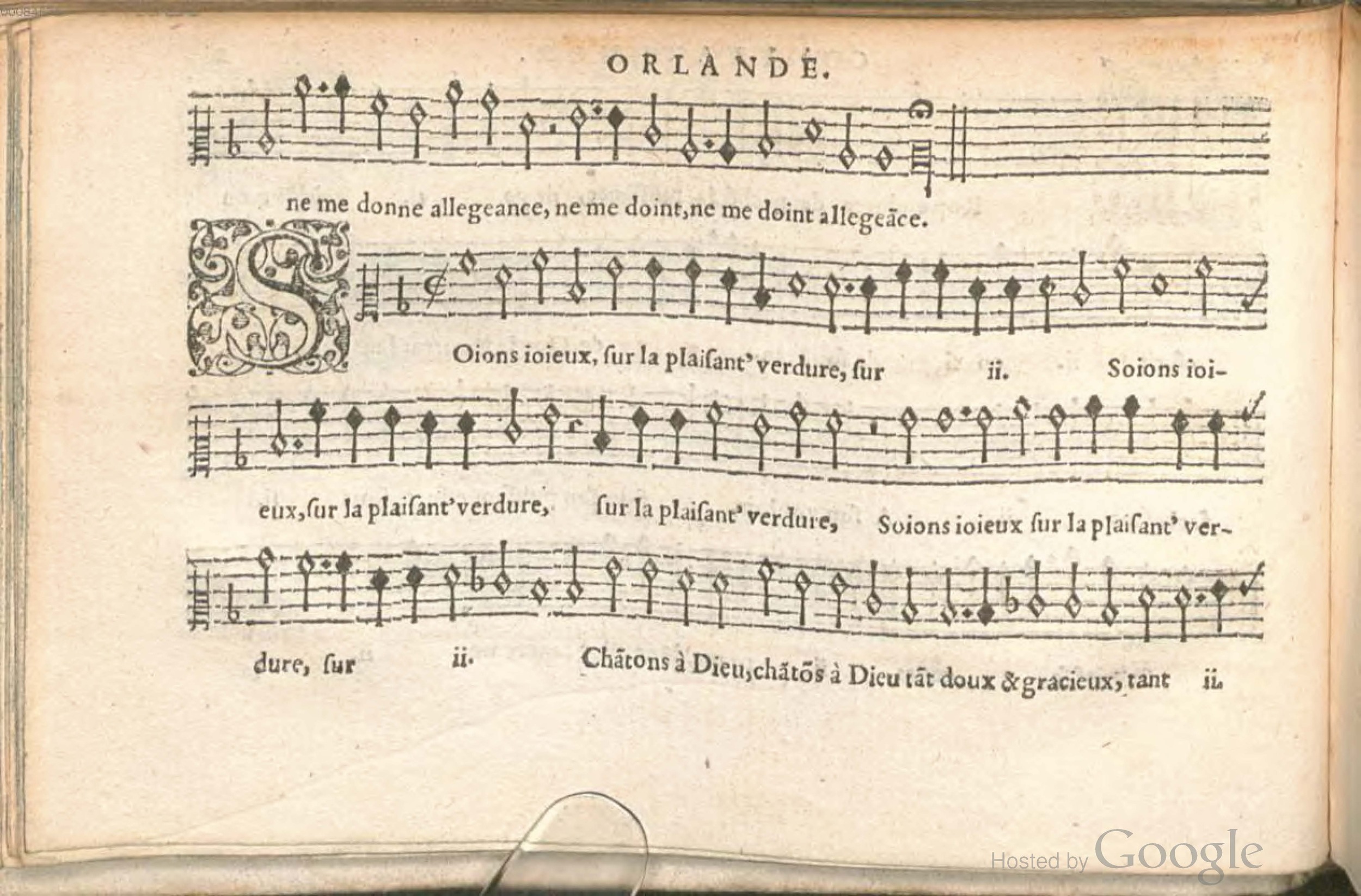 1576 - [Pierre de Saint-André] - Trésor de musique d’Orlande de Lassus Contratenor - BSB Munich