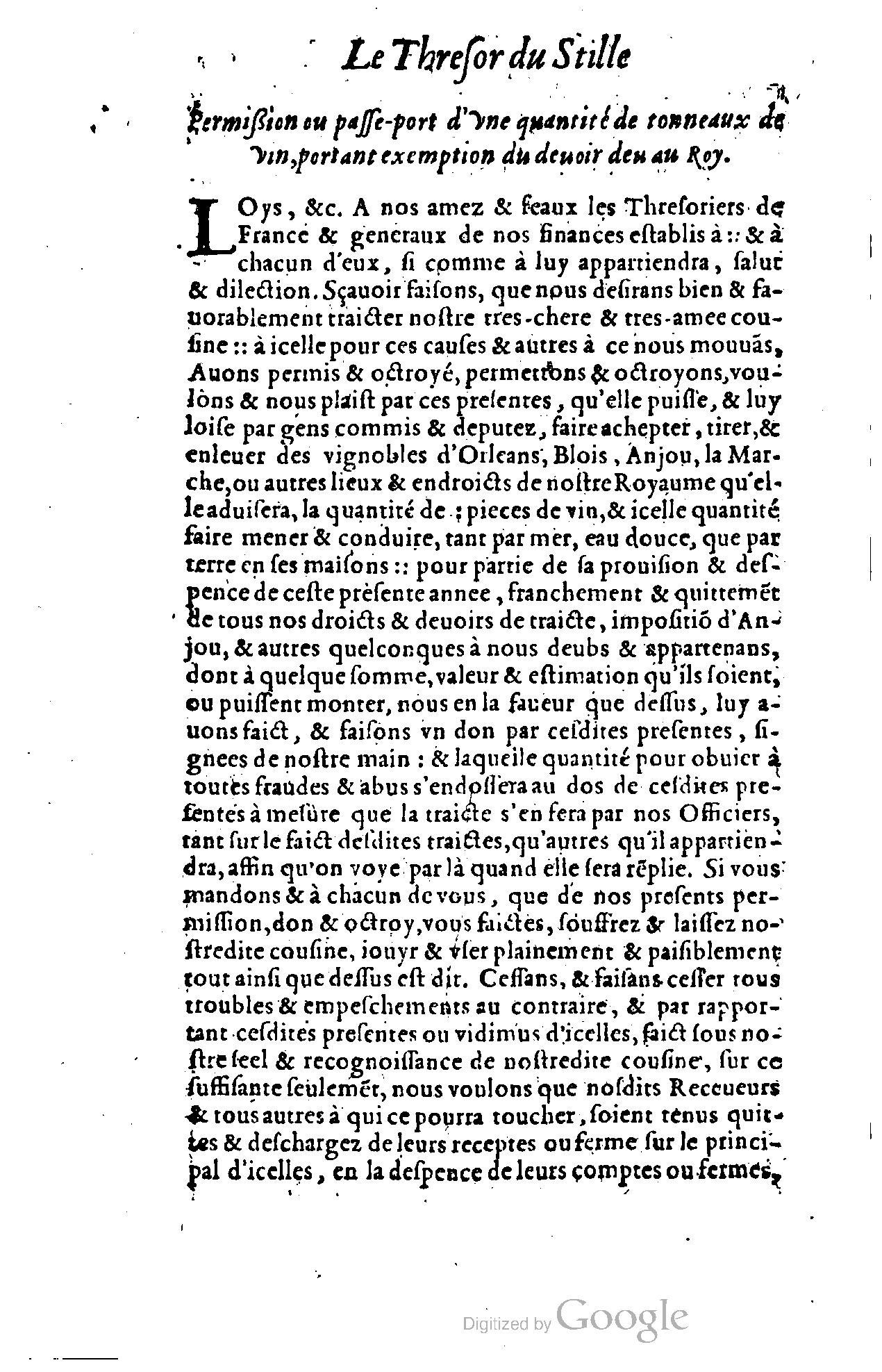 1614 - Jean Richer - Trésor du nouveau style et protocole de la chancellerie de France - BSB Munich