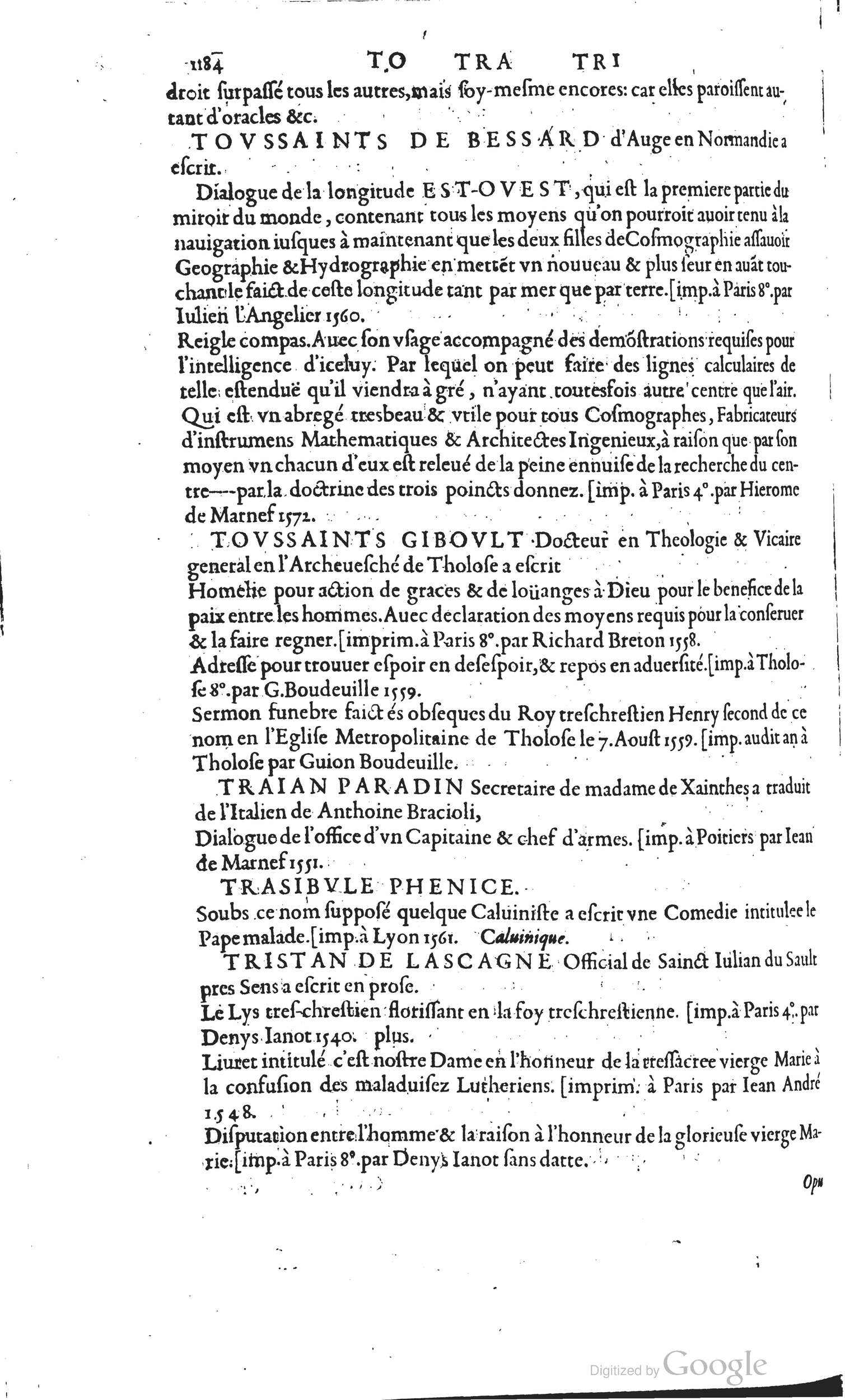 1585 - Barthélemy Honorat - Bibliothèques françaises - BSB Munich