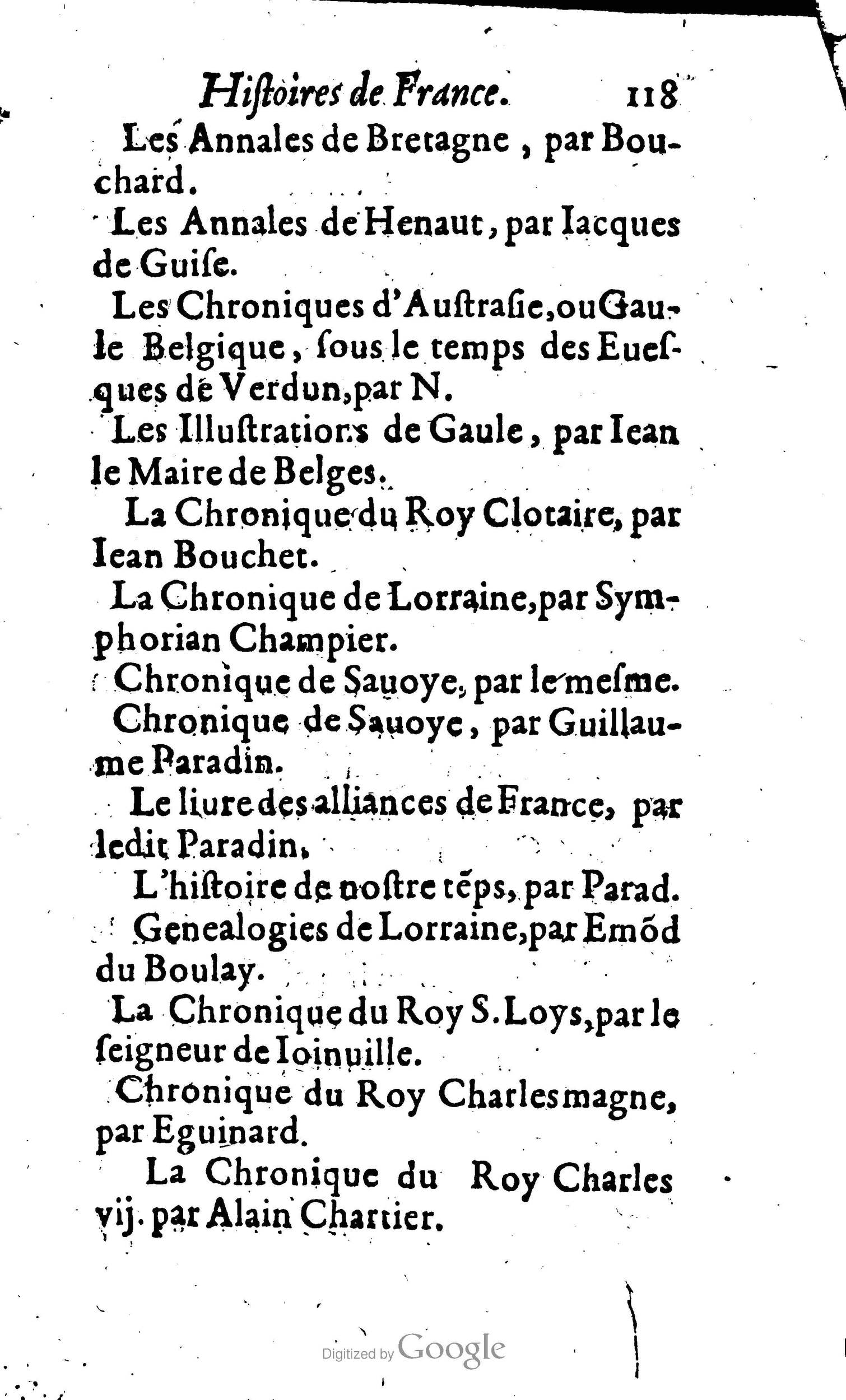 1619 - Jean Corrozet - Trésor des histoires de France - BSB Munich