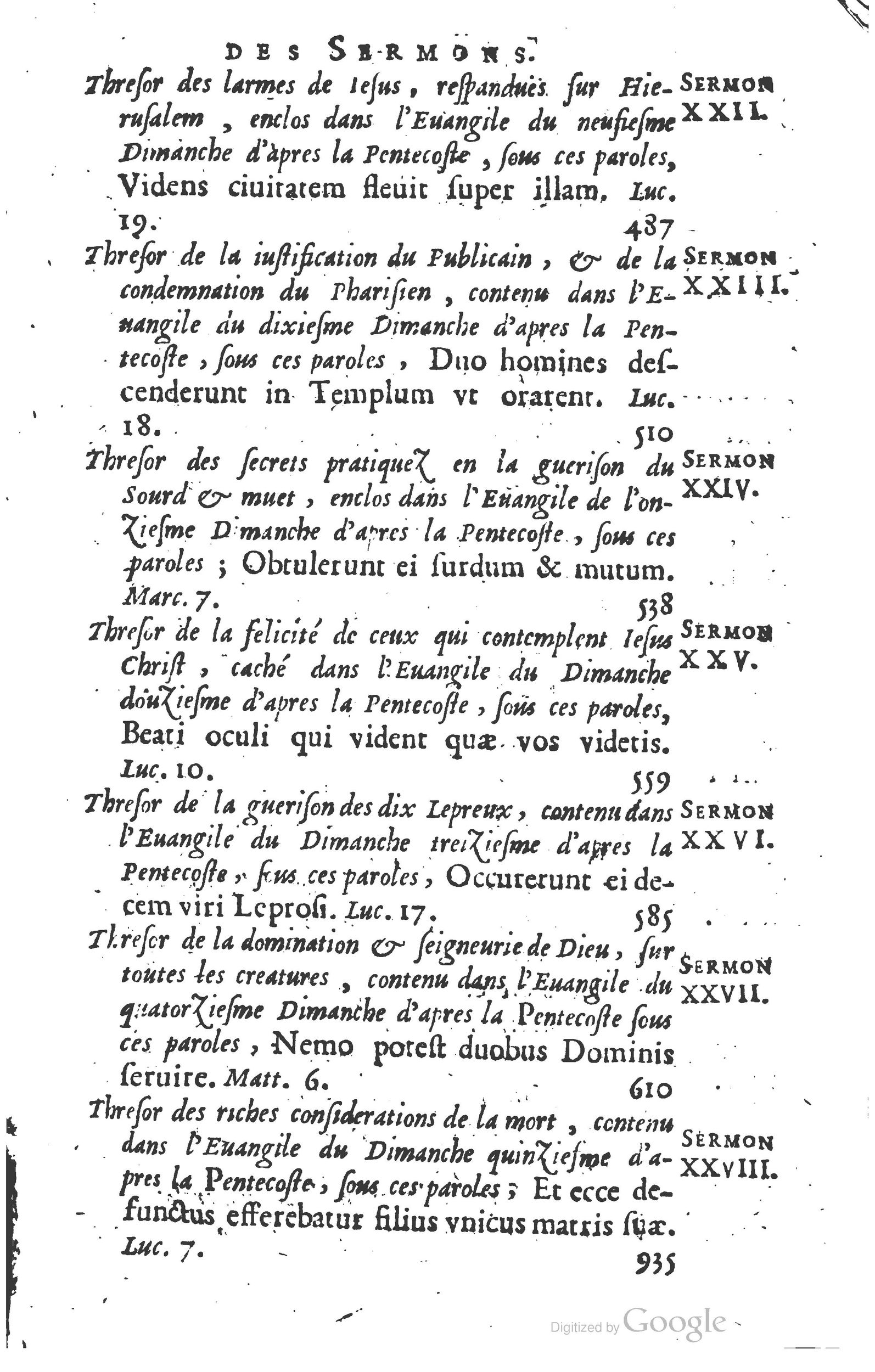 1629 - Manassés de Préaulx - Sermons ou Trésors de la piété chrétienne - BM Lyon
