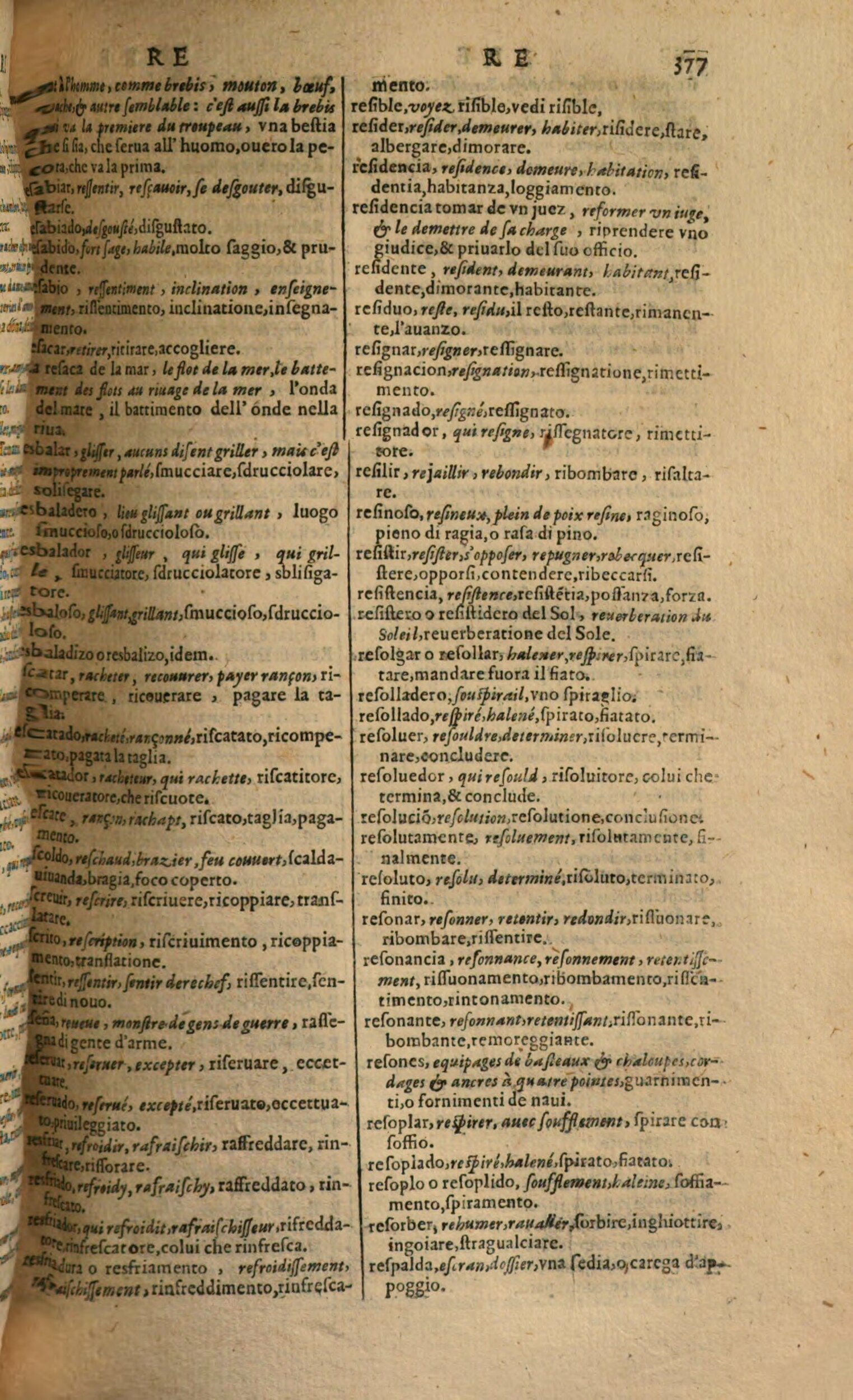 1617 - Samuel Crespin - Trésor des trois langues espagnole, française et italienne (Première partie) - Regensburg