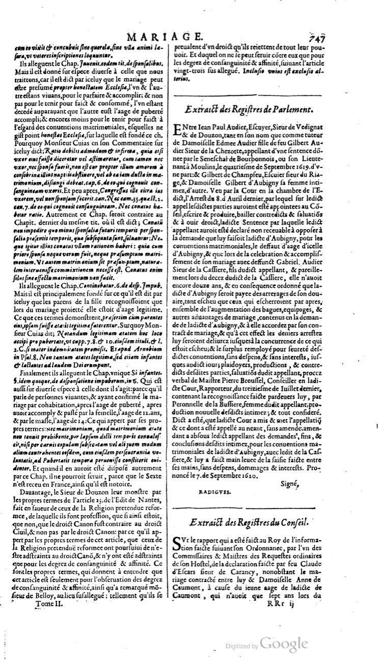 1629 - Veuve Nicolas Buon - Trésor du droit français (21754 T. 2) - BM Lyon