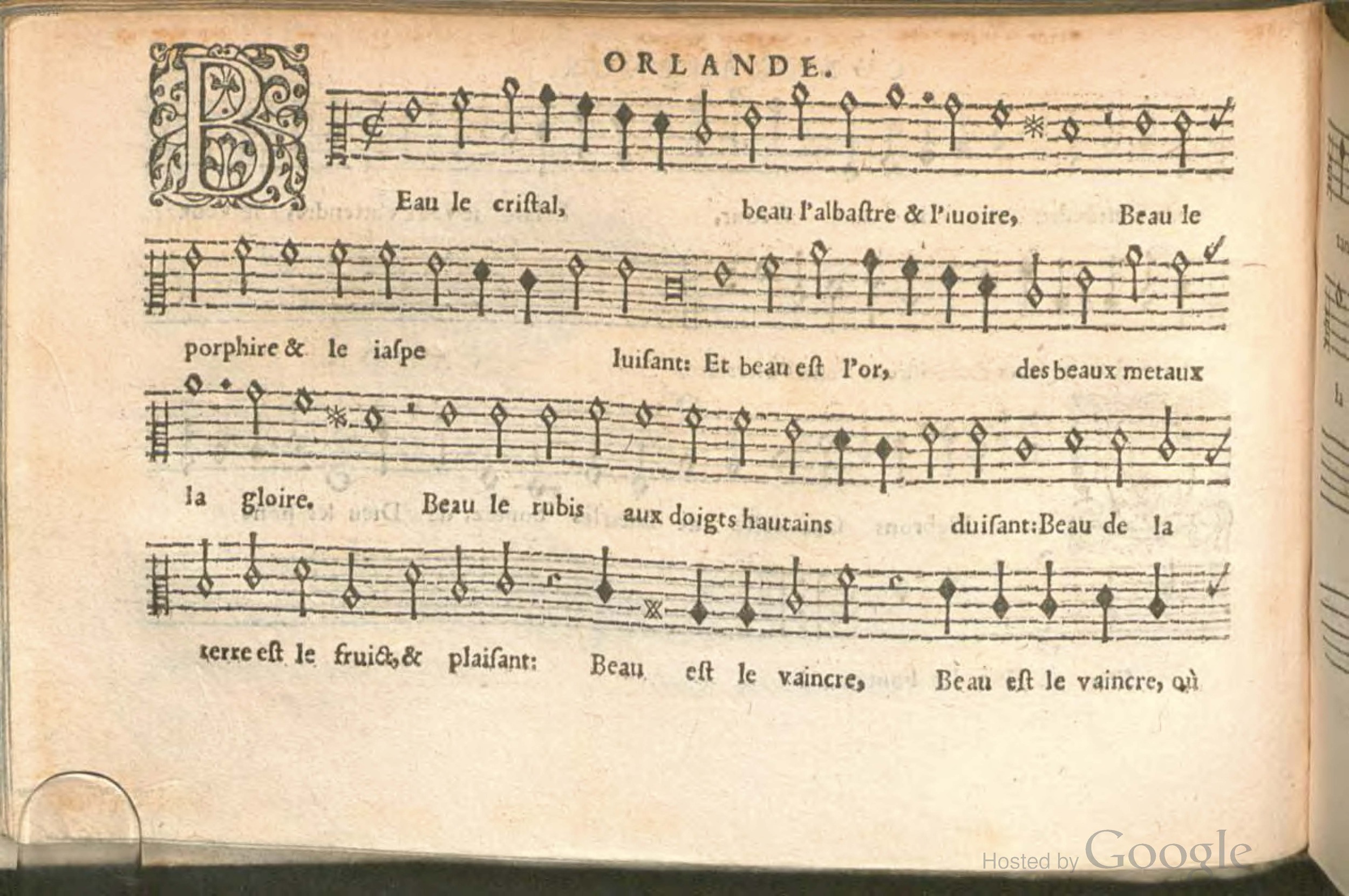 1576 - [Pierre de Saint-André] - Trésor de musique d’Orlande de Lassus Contratenor - BSB Munich