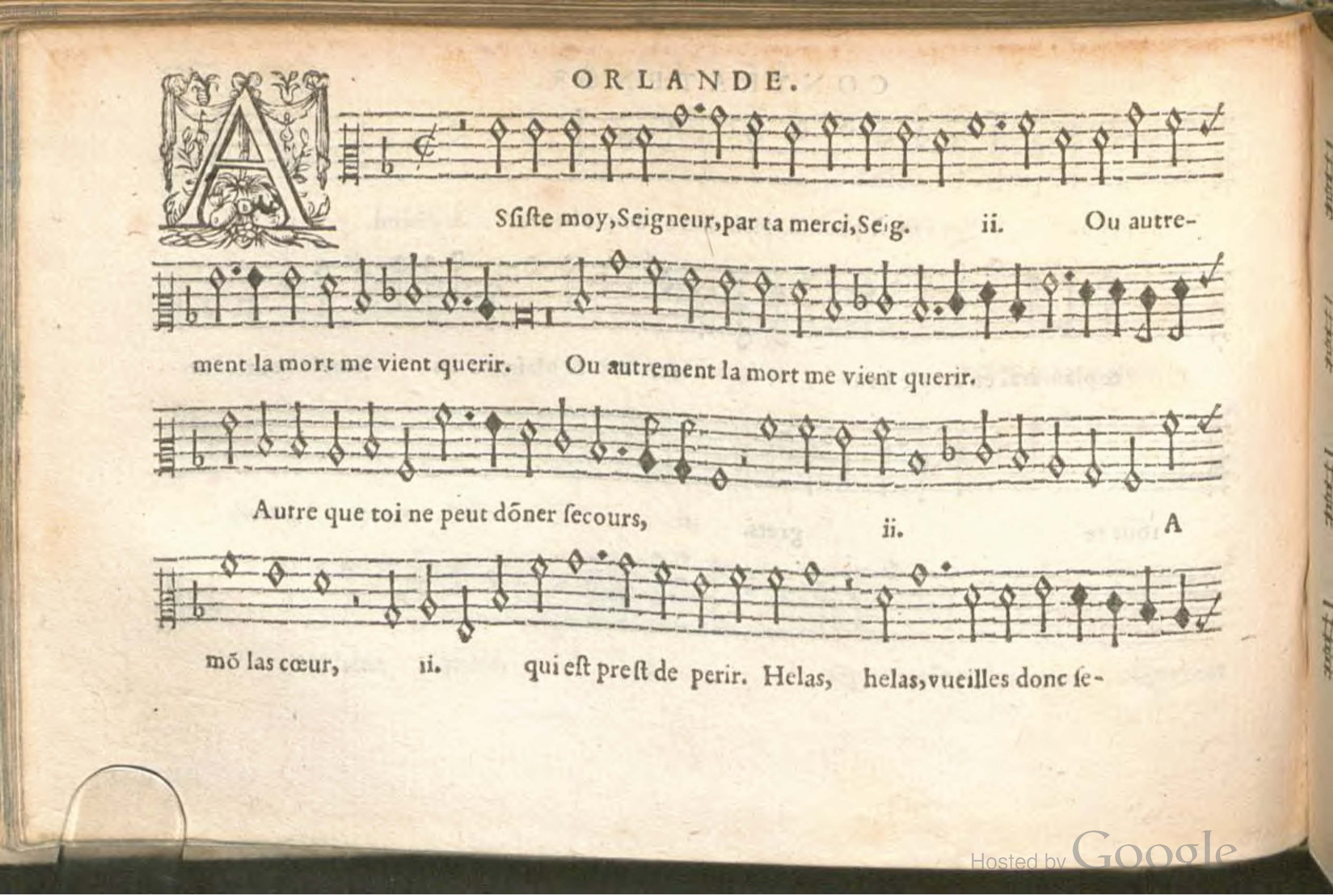 1576 - [Pierre de Saint-André] - Trésor de musique d’Orlande de Lassus Contratenor - BSB Munich