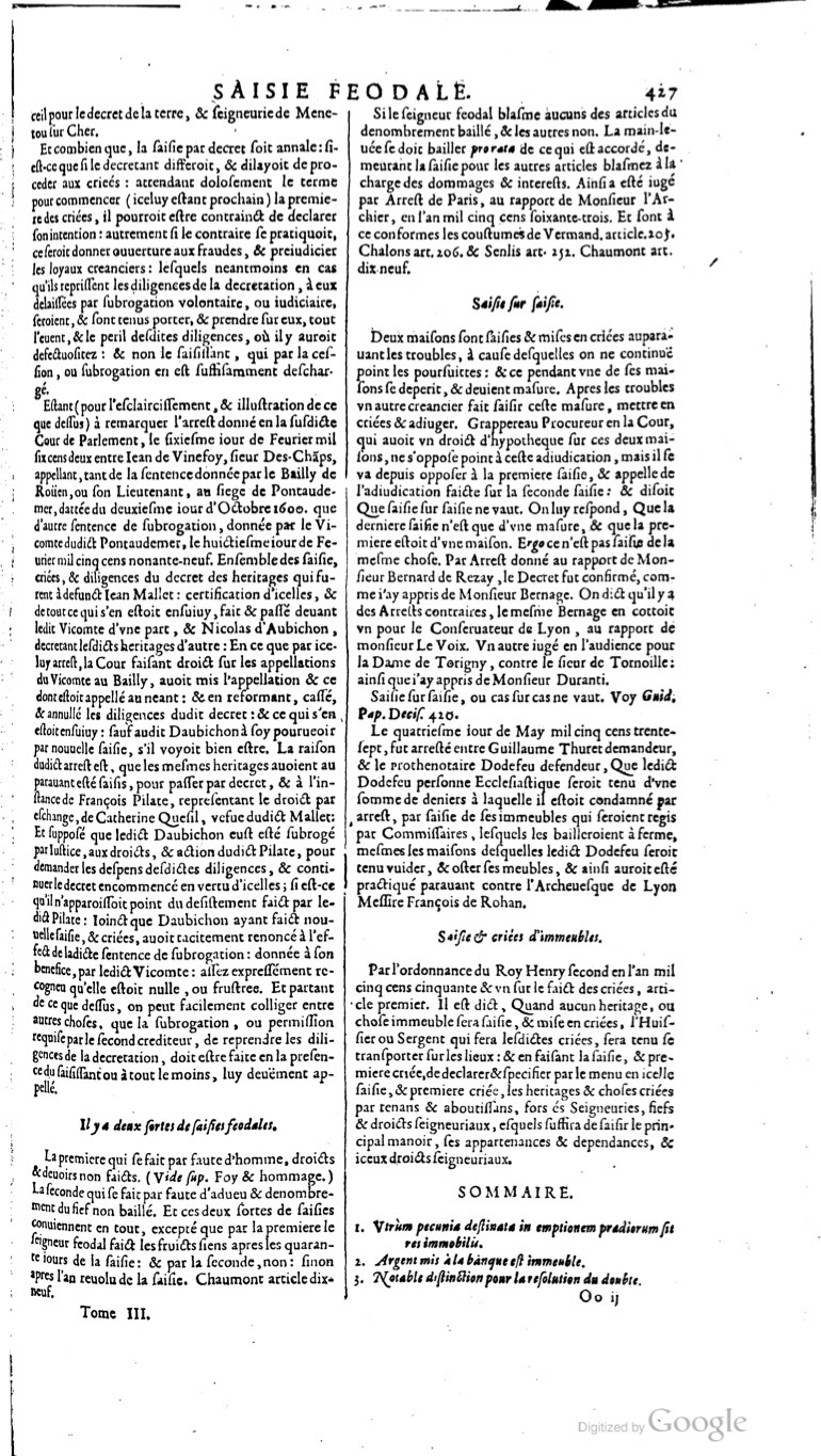 1629 - Veuve Nicolas Buon - Trésor du droit français (21754 T. 3) - BM Lyon