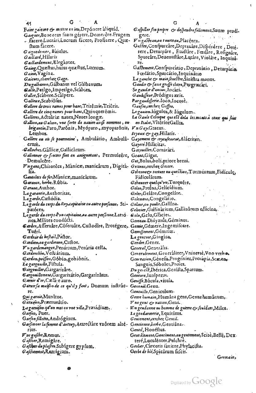 1585 - Simphorianum Beraud et Stephanum Michaëlem - Trésor des mots et traits français - Barcelone