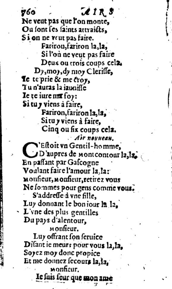 1606 - Théodore Reinsart - Trésor des chansons amoureuses recueillies des plus excellents airs de cour - Livre I - NK ČR Prague