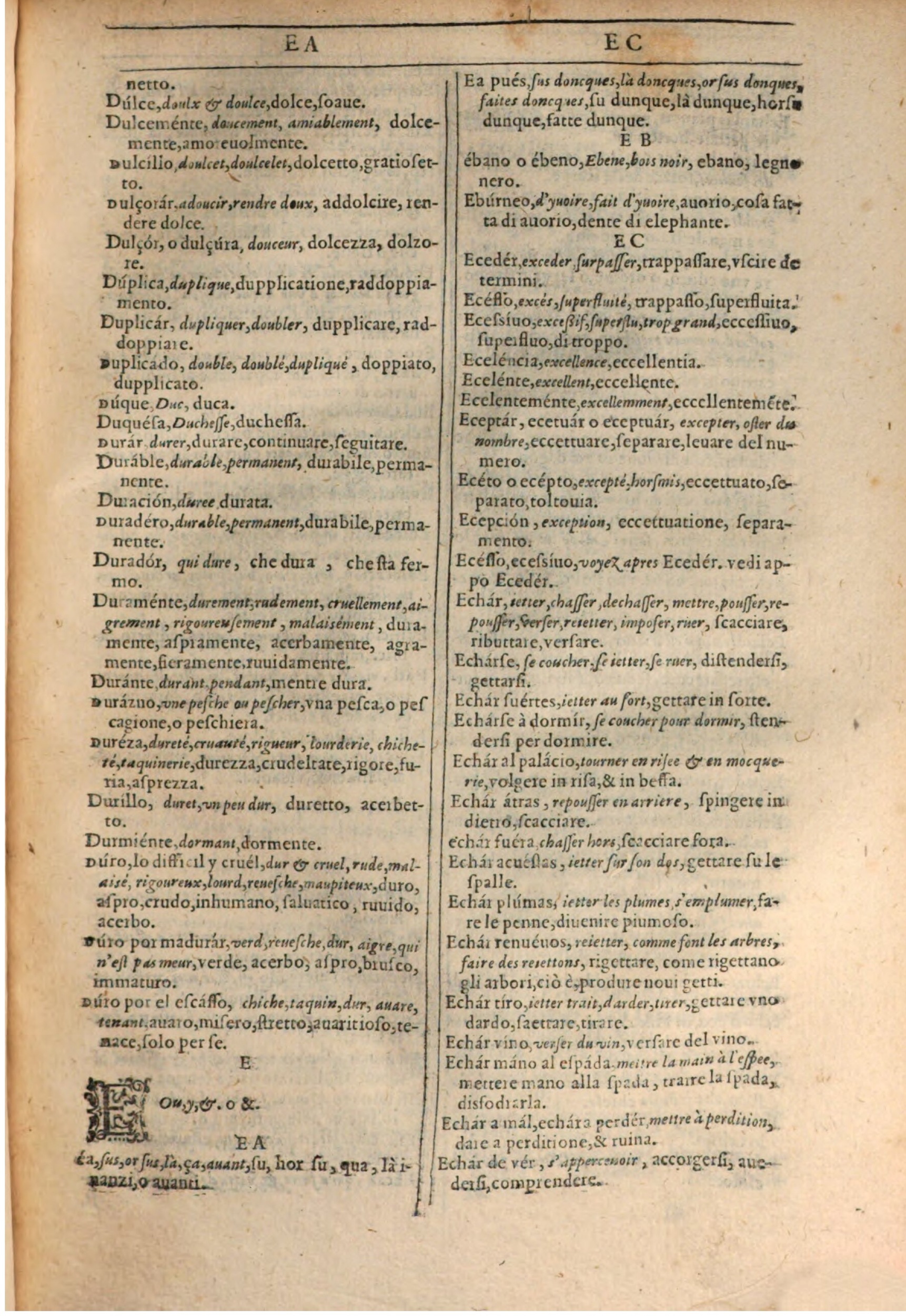1609 - Philippe Albert et Alexandre Pernet - Trésor des trois langues française, italienne et espagnole (Première partie) - BSB Munich 1609 - Philippe Albert et Alexandre Pernet - Trésor des trois langues française, italienne et espagnole (Première partie) - BSB Munich