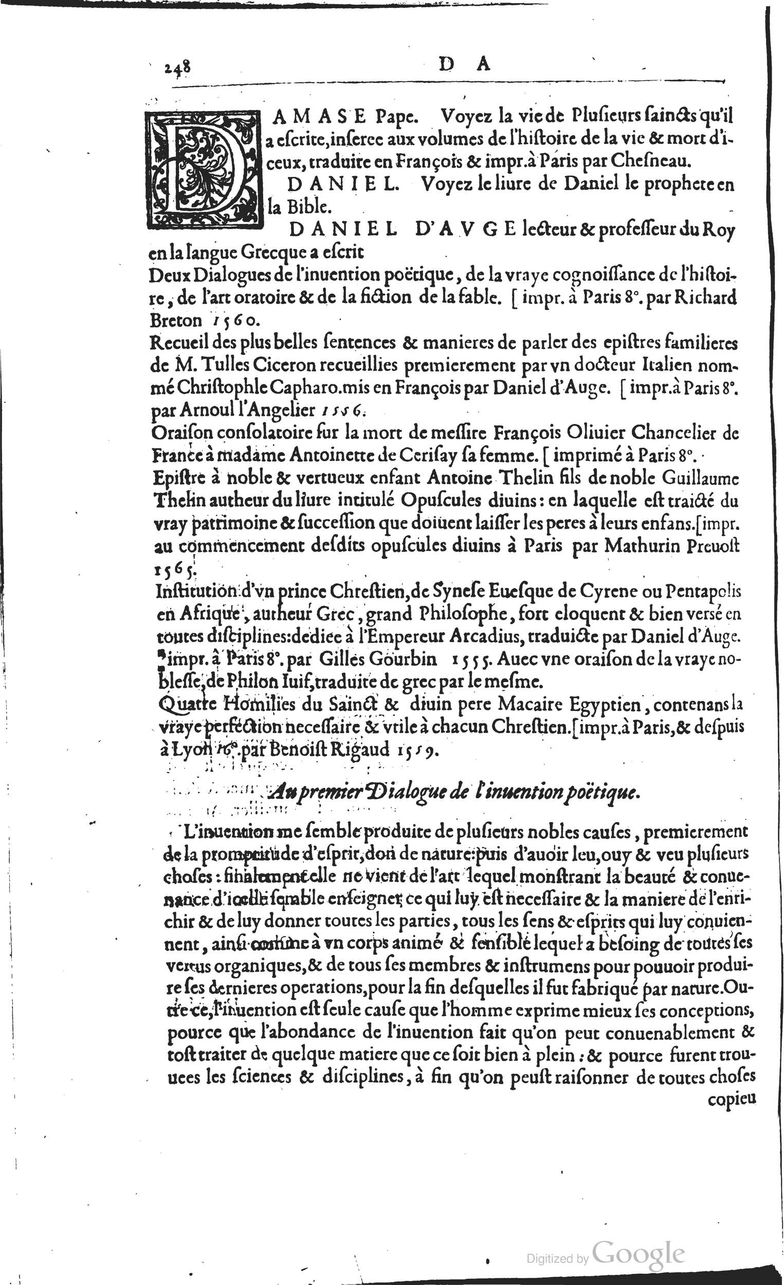 1585 - Barthélemy Honorat - Bibliothèques françaises - BSB Munich