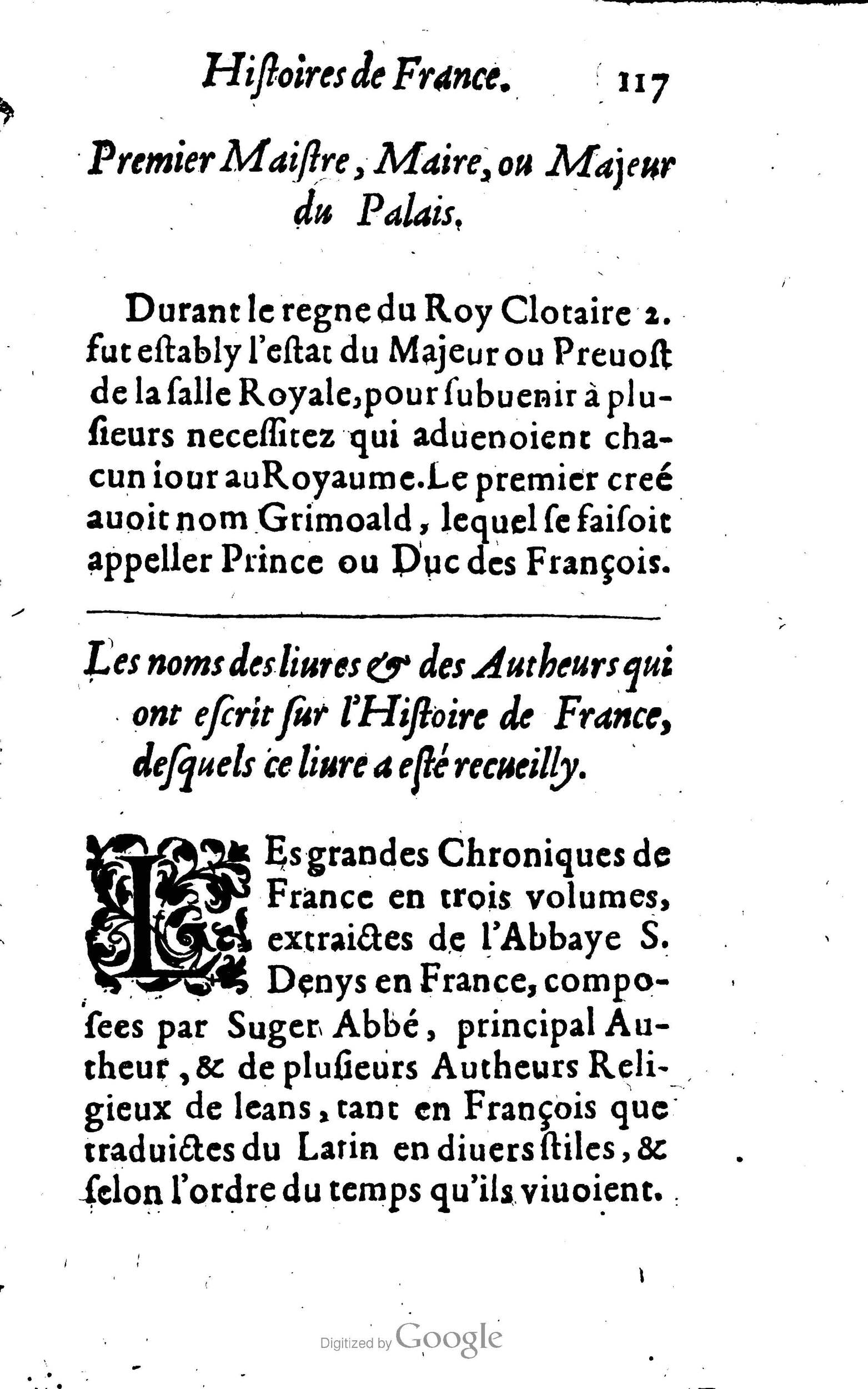 1619 - Jean Corrozet - Trésor des histoires de France - BSB Munich