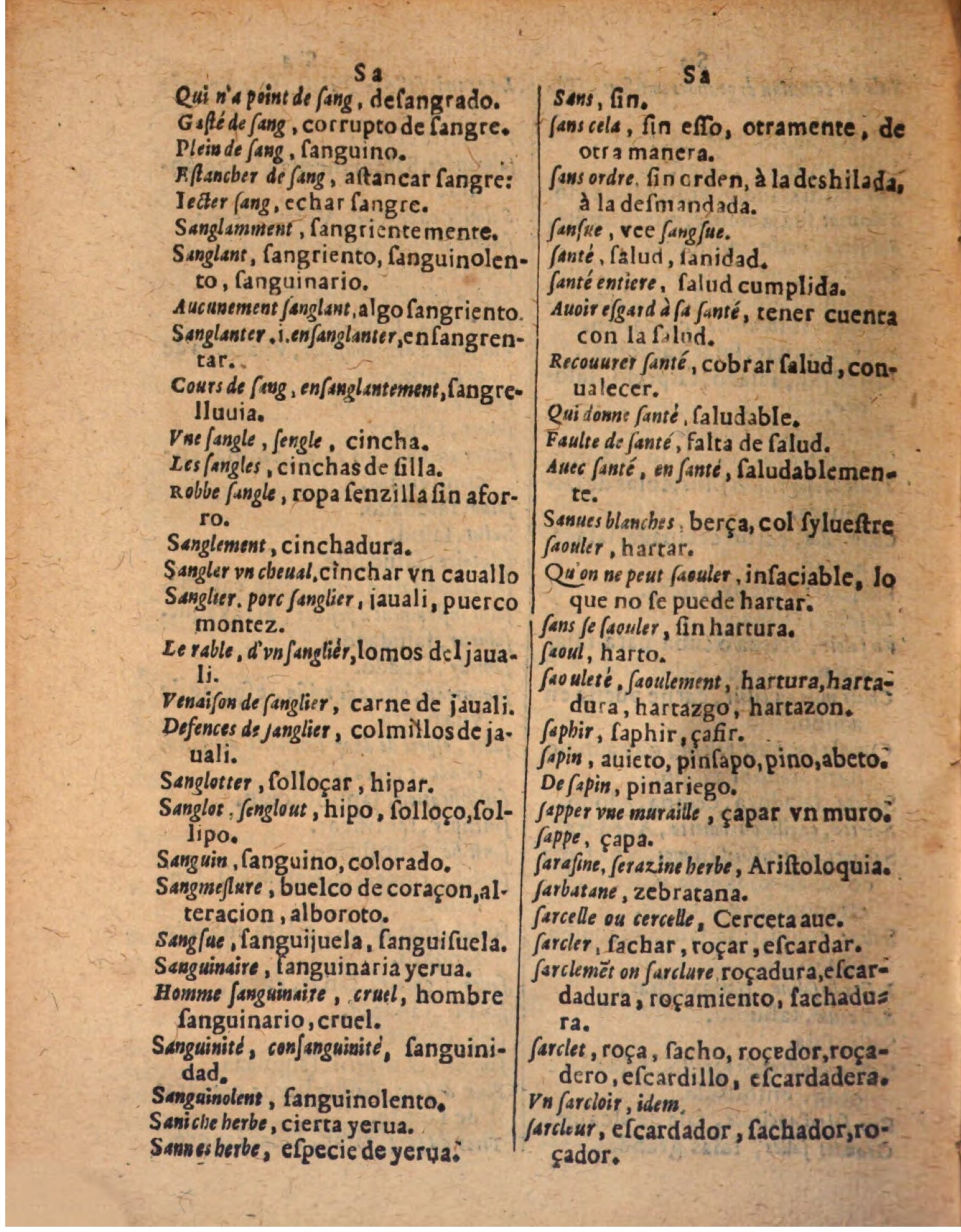 1624 - Hubert Antoine - Trésor des deux langues espagnole et française (Seconde partie) - BSB Munich