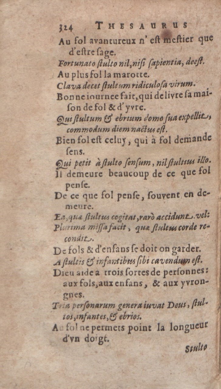 1612 - Dominicus Custos - Trésor des proverbes français - Bibliopol-Olomuc 1612 - Dominicus Custos - Trésor des proverbes français - Bibliopol-Olomuc